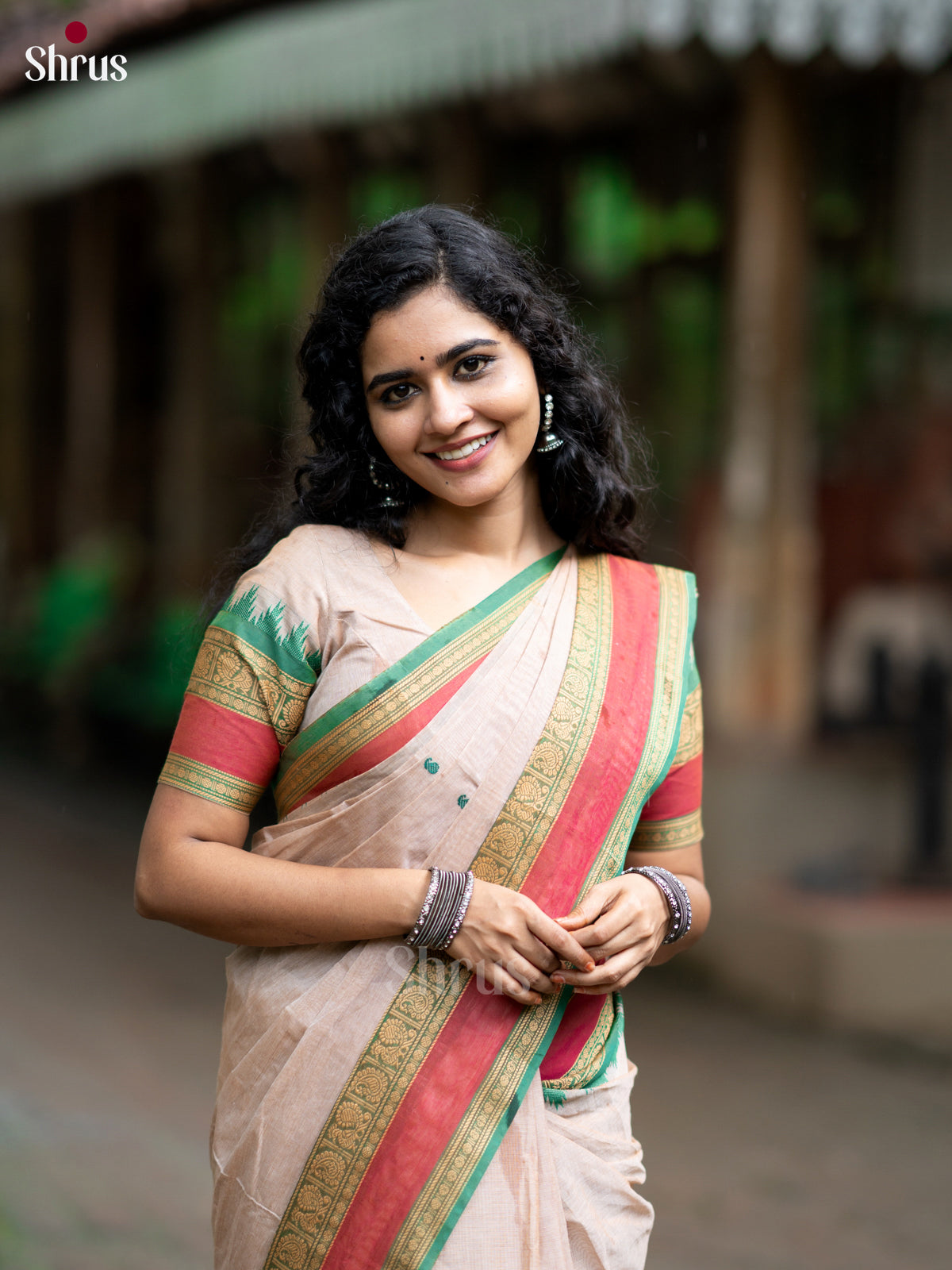 Grey & Green - Chettinad Cotton Saree - Shop on Shrus.com