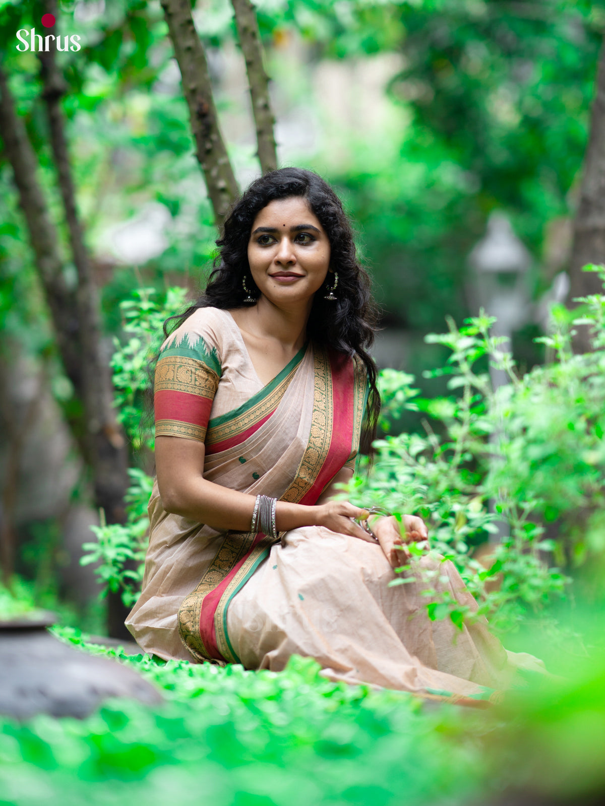 Grey & Green - Chettinad Cotton Saree - Shop on Shrus.com