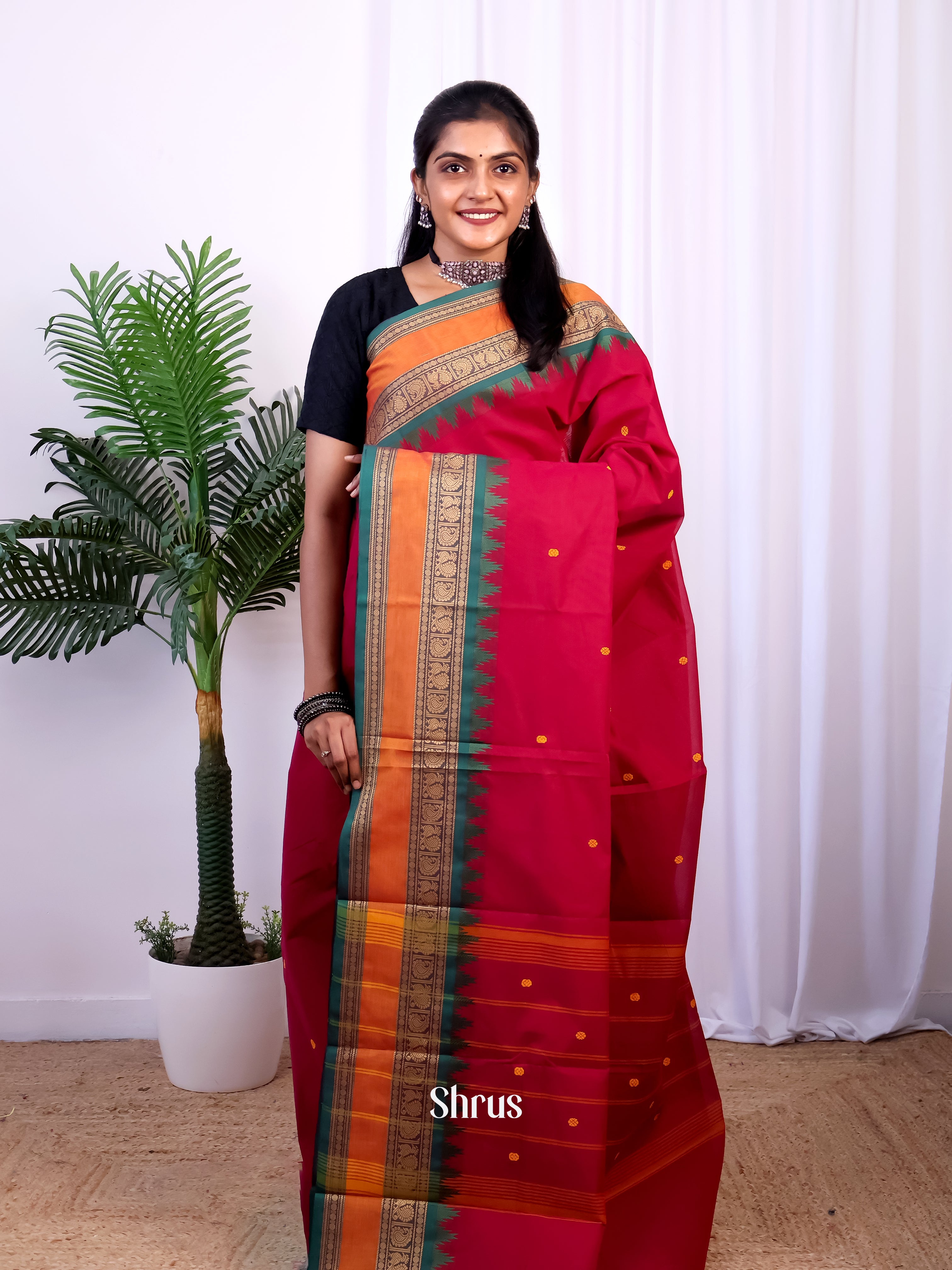 CIS28565 - Chettinad Cotton Saree - Shop on Shrus.com