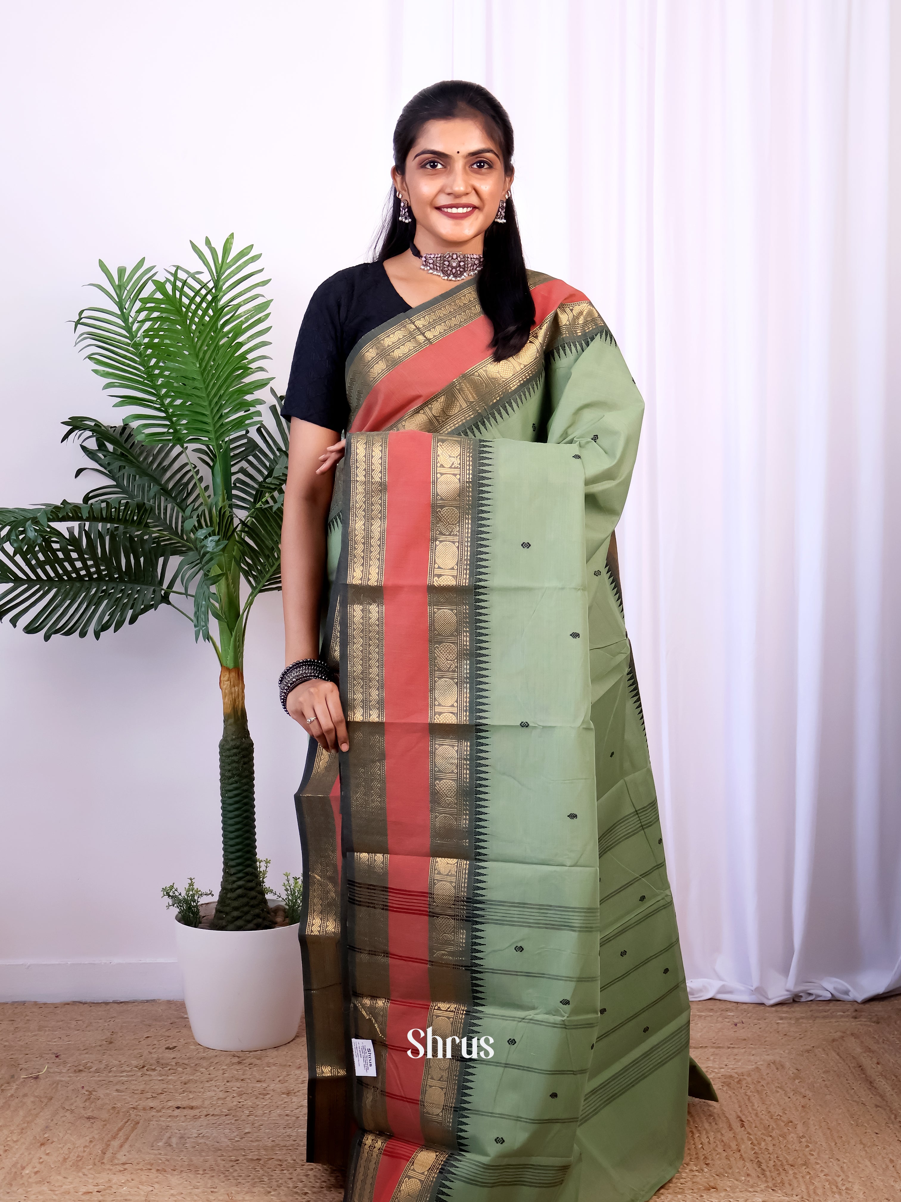 CIS28618 - Chettinad Cotton Saree - Shop on Shrus.com