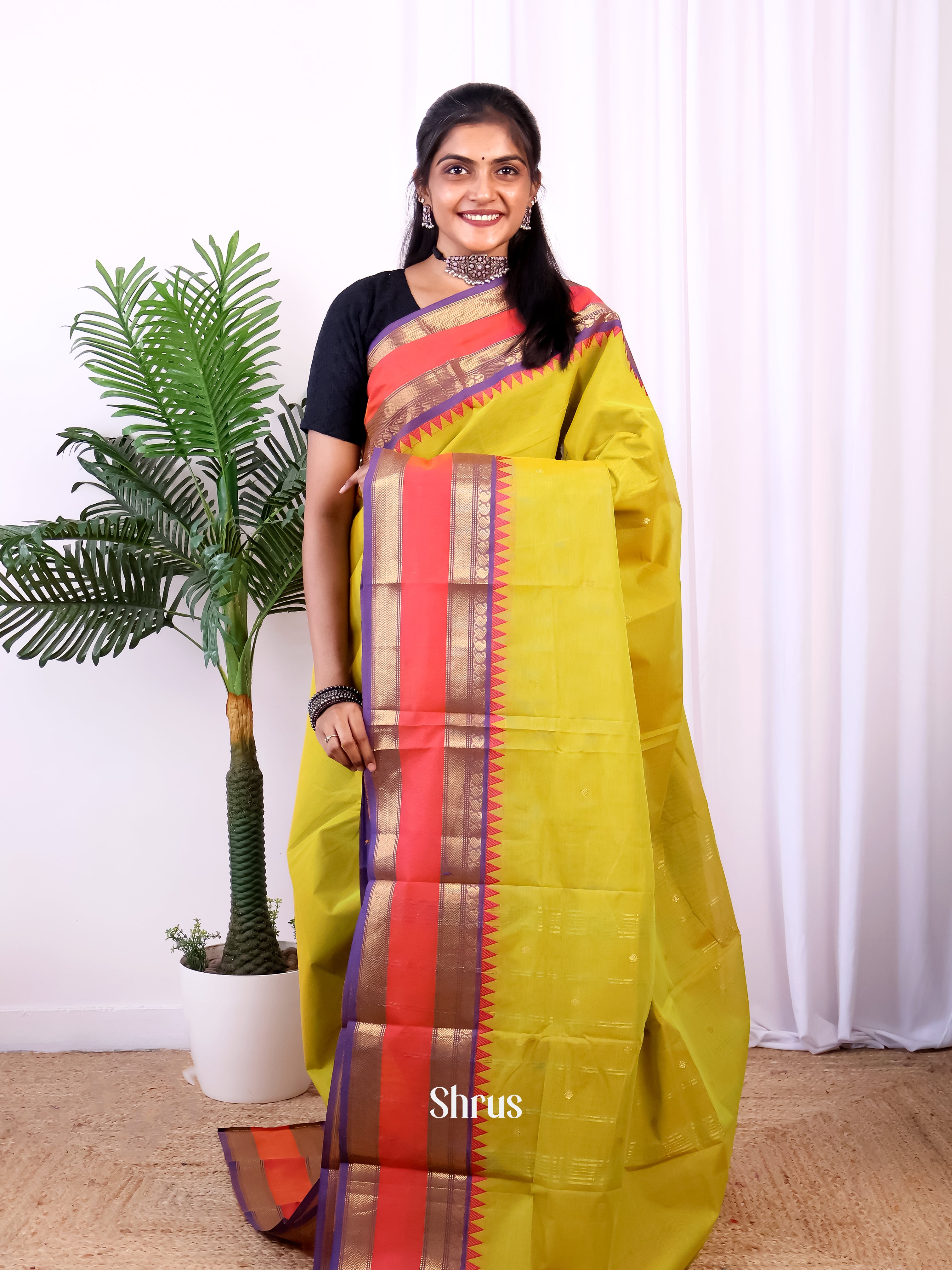 Green & Purple - Chettinad Cotton Saree - Shop on Shrus.com