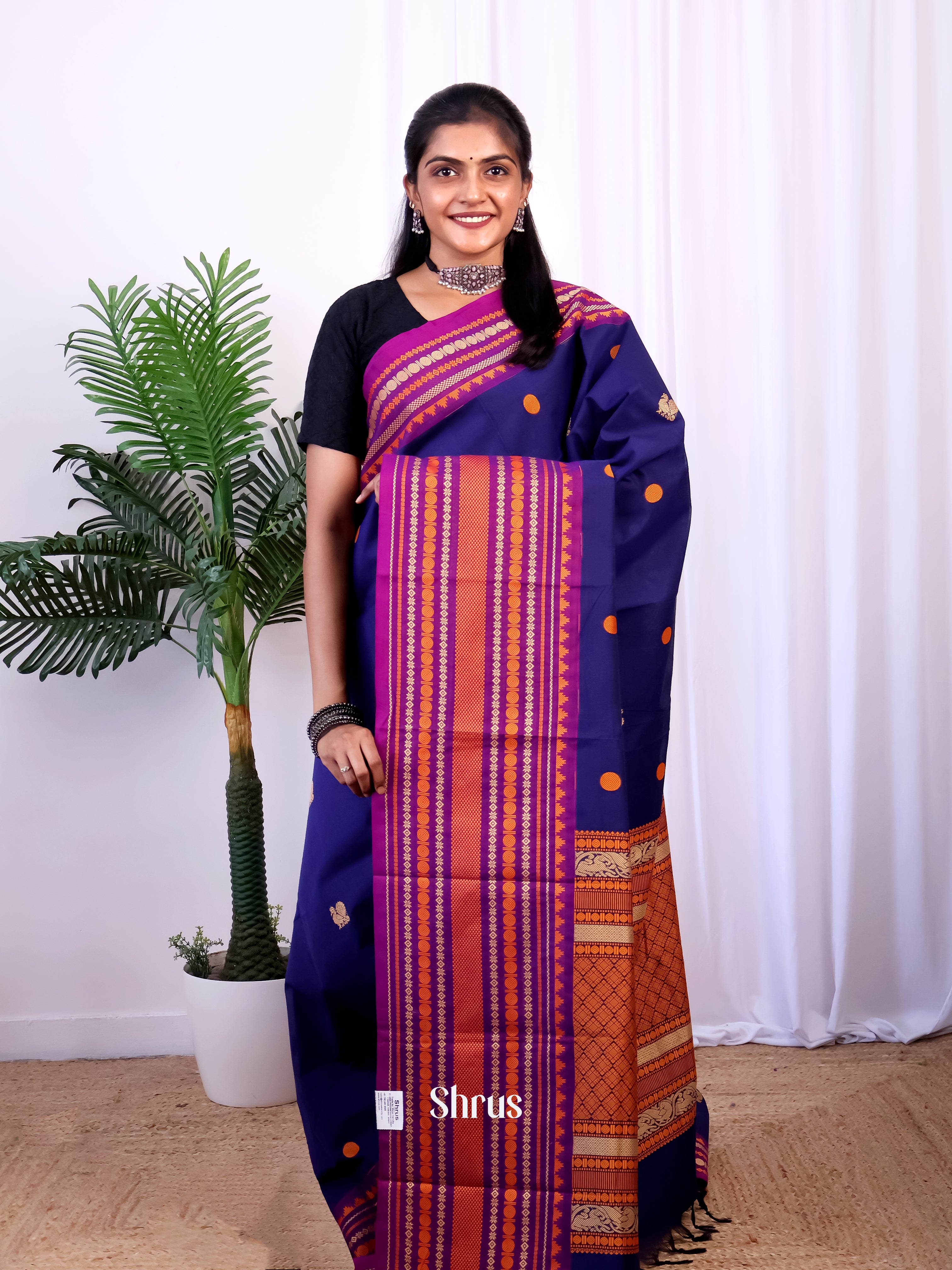 CIS28664 - Chettinad Cotton Saree - Shop on Shrus.com