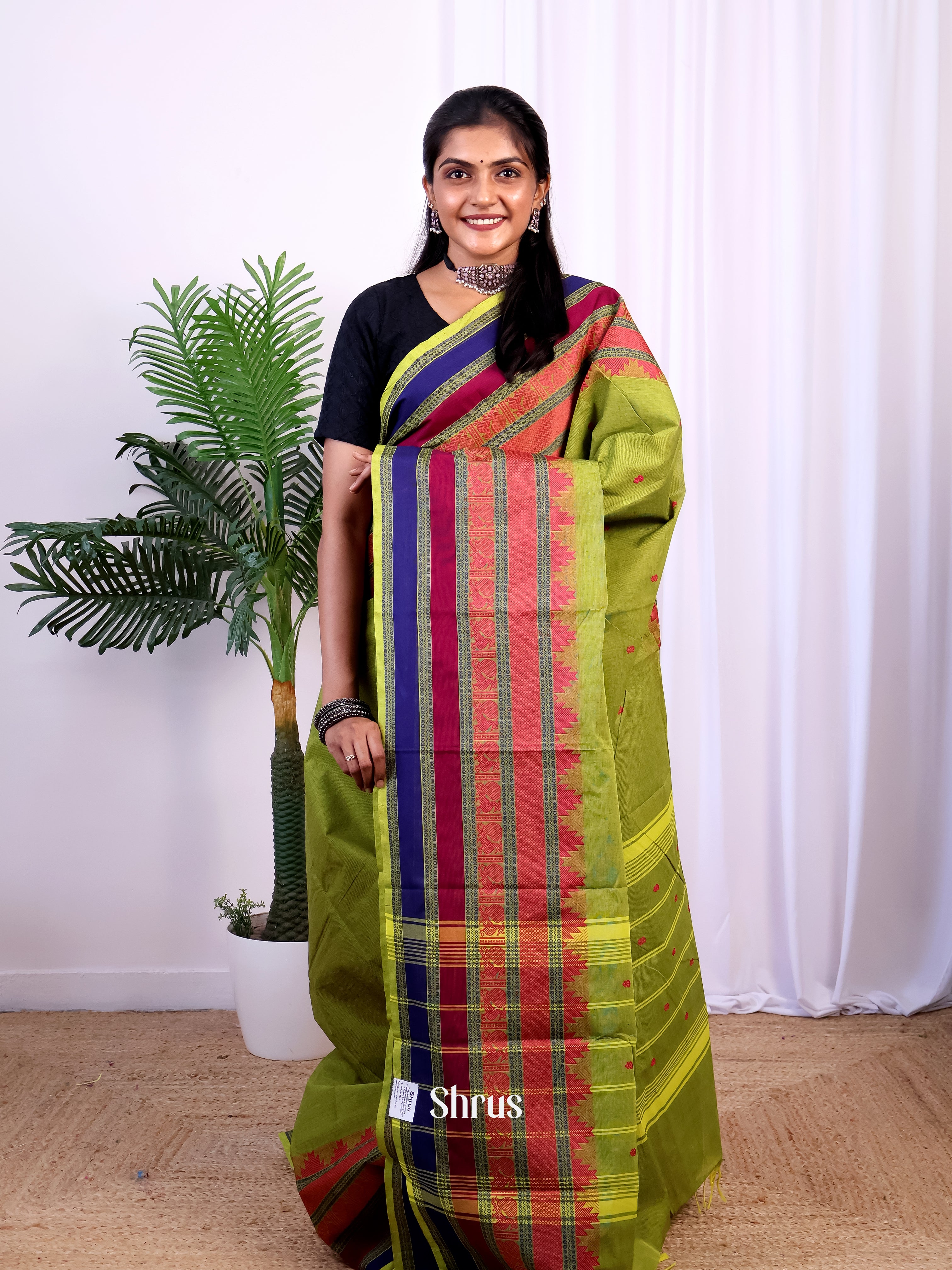 Green & Purple - Chettinad Cotton Saree - Shop on Shrus.com