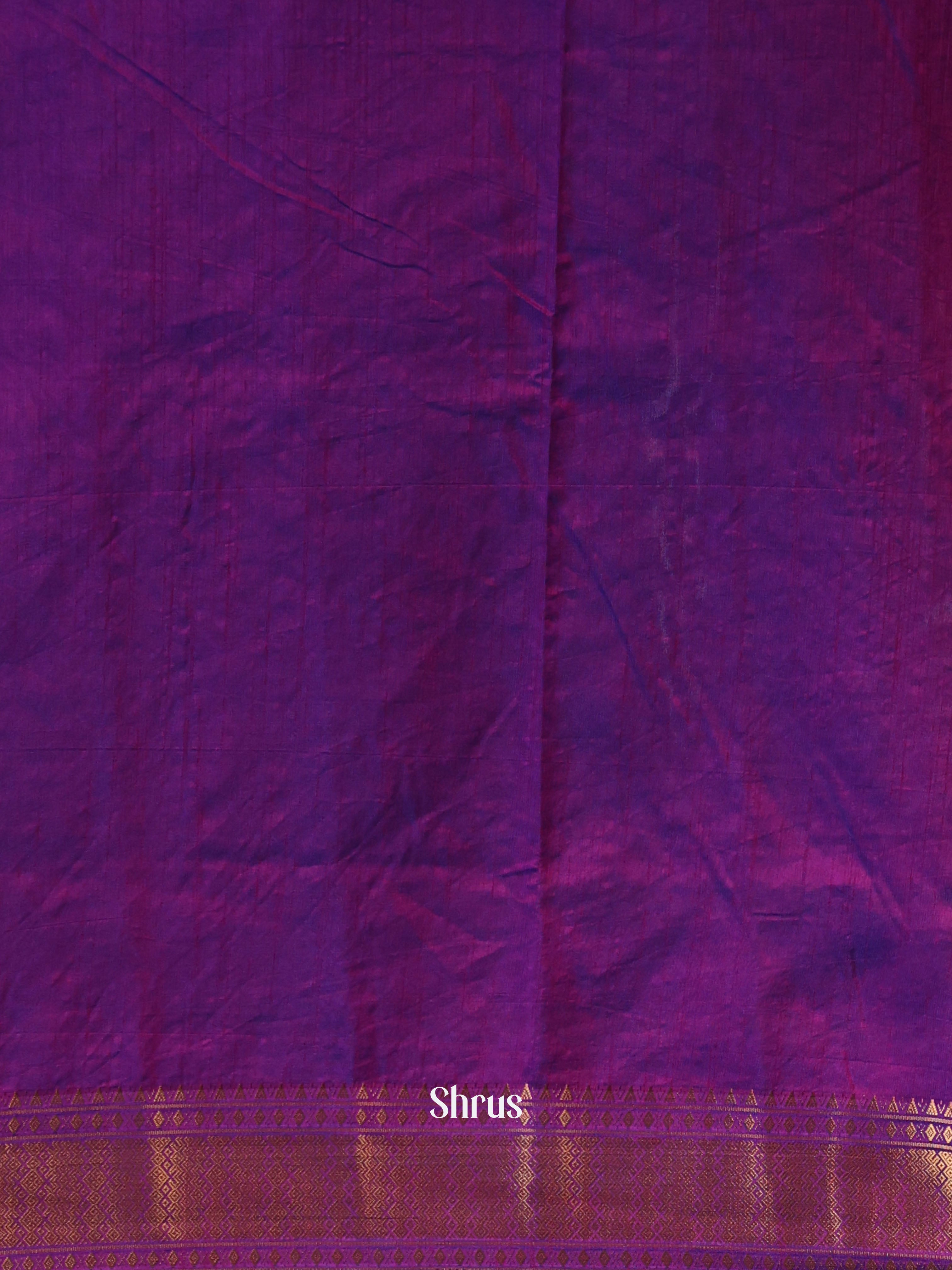 Blue & Purple- Semi patola saree - Shop on Shrus.com