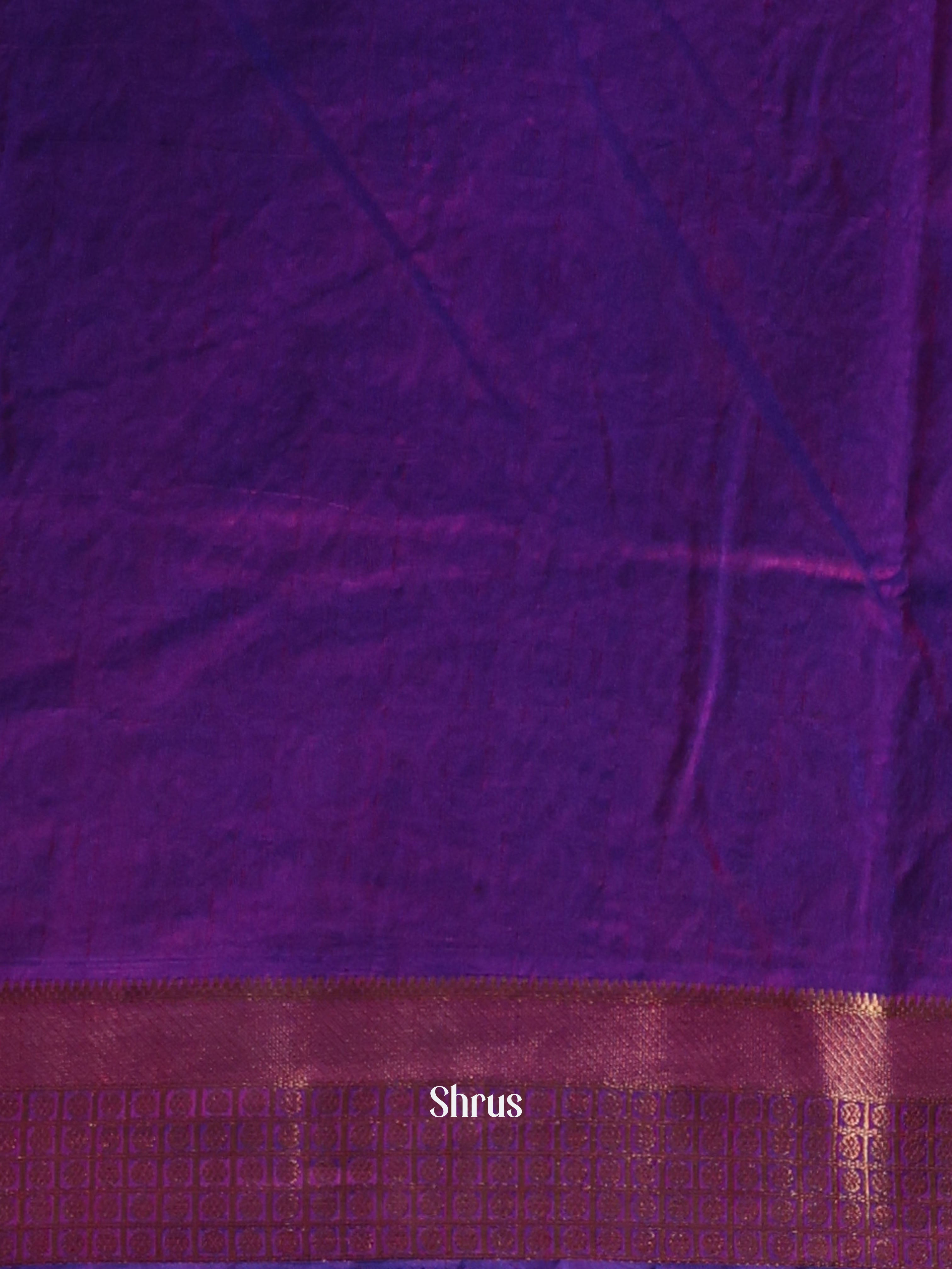 Blue & Purple- Semi patola saree - Shop on Shrus.com