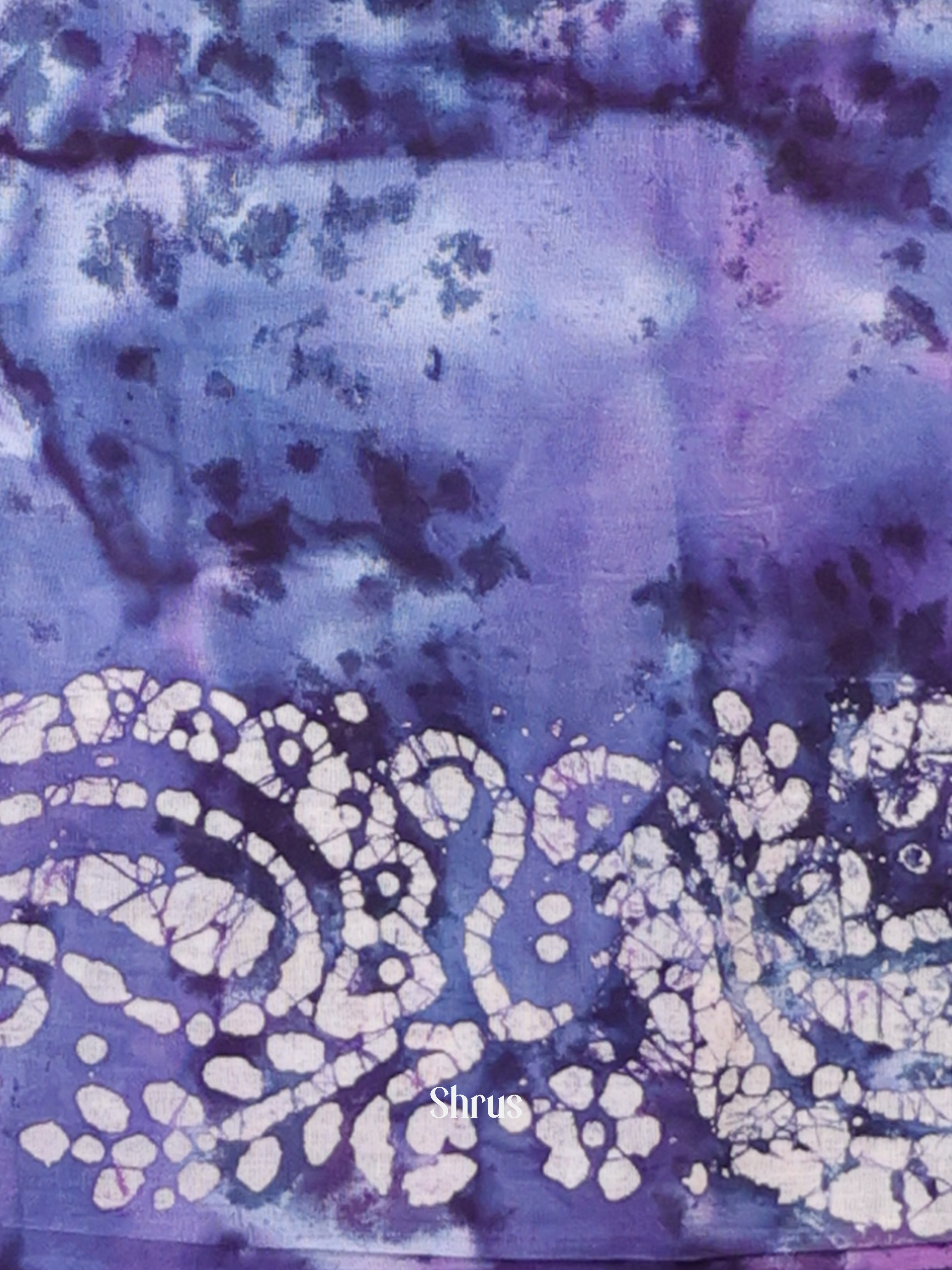 Purple & Blue - Cotton Saree - Shop on Shrus.com