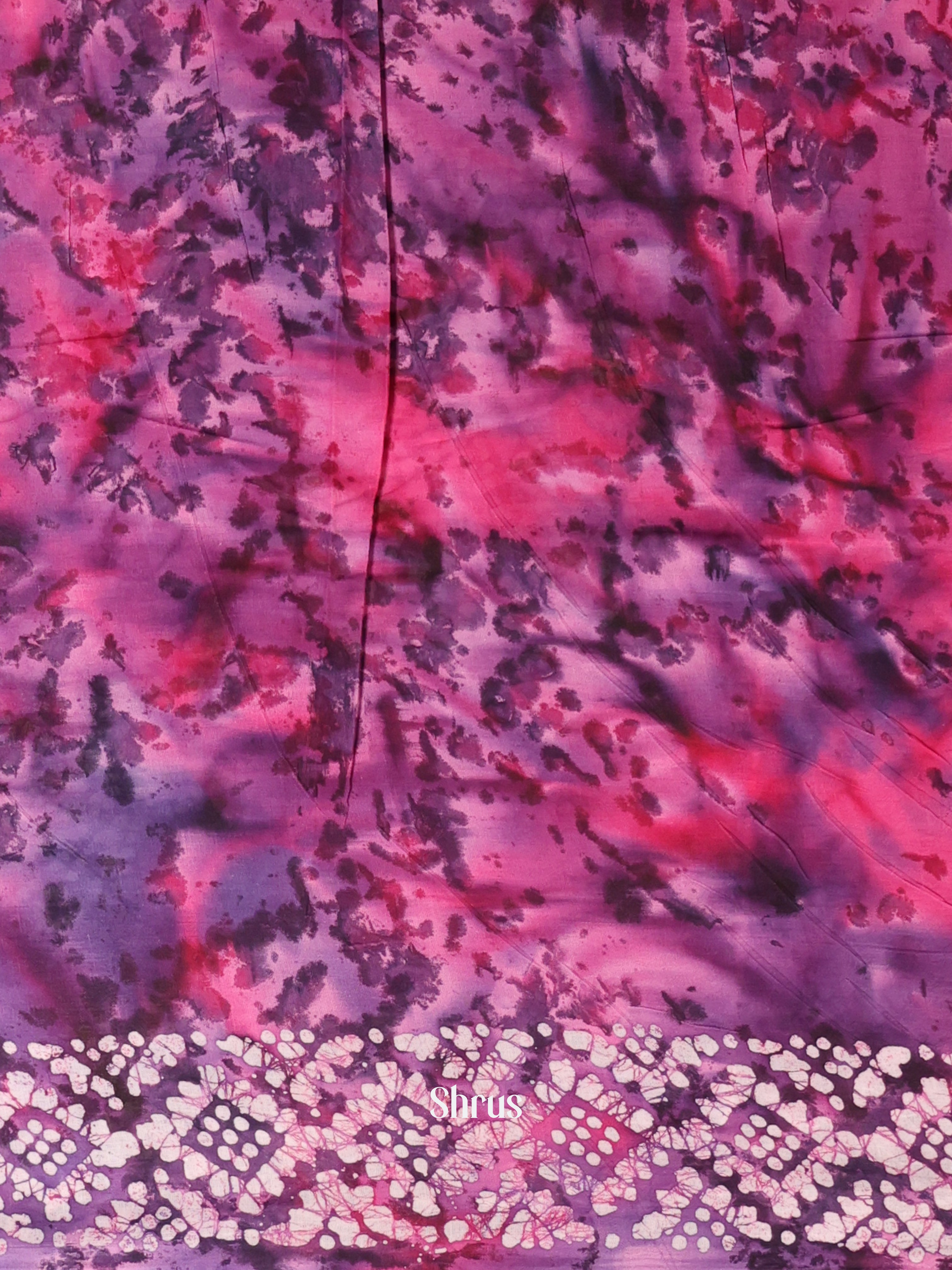Pink & Purple- Cotton Saree - Shop on Shrus.com
