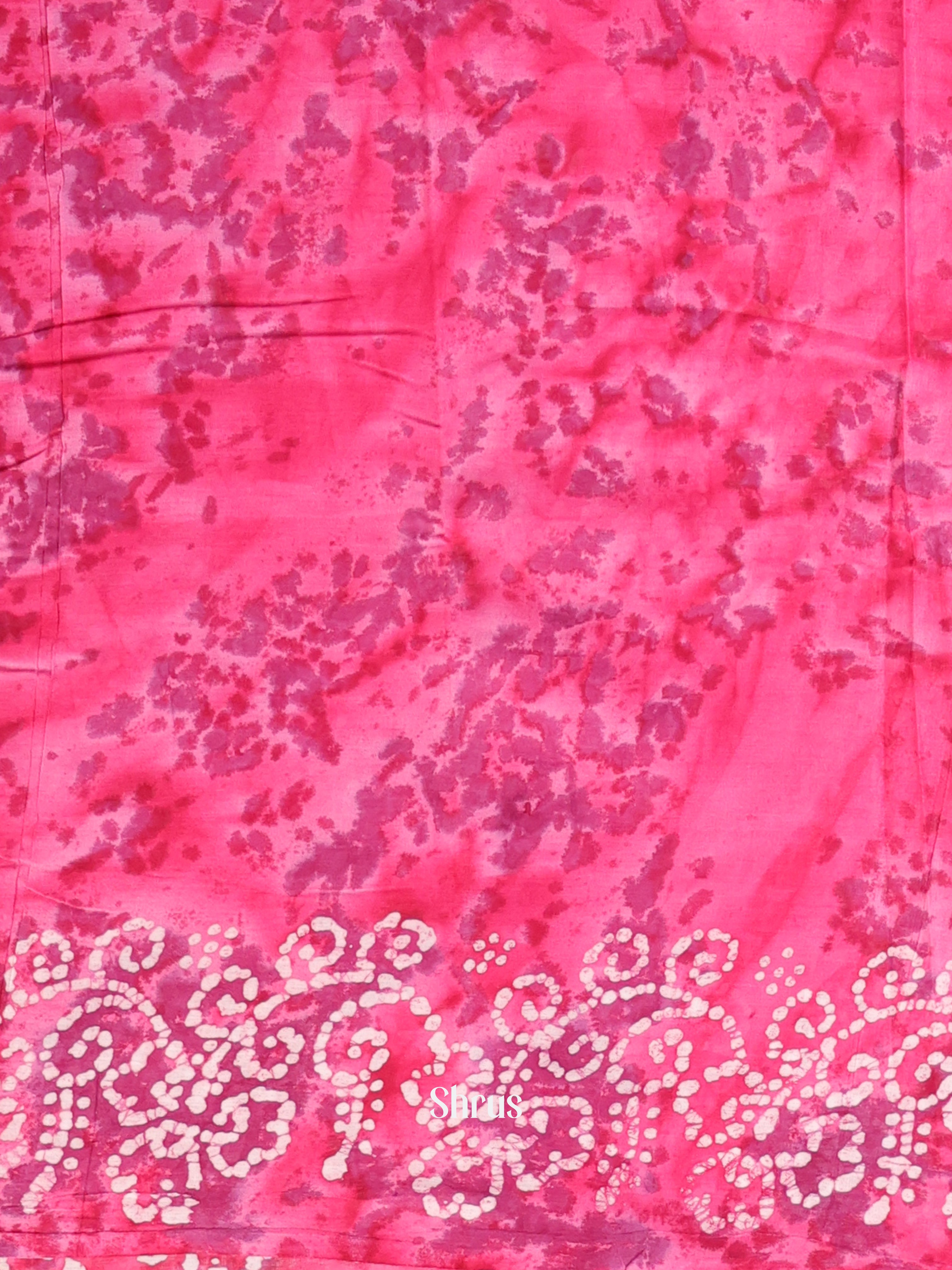 Pink - Cotton Saree - Shop on Shrus.com