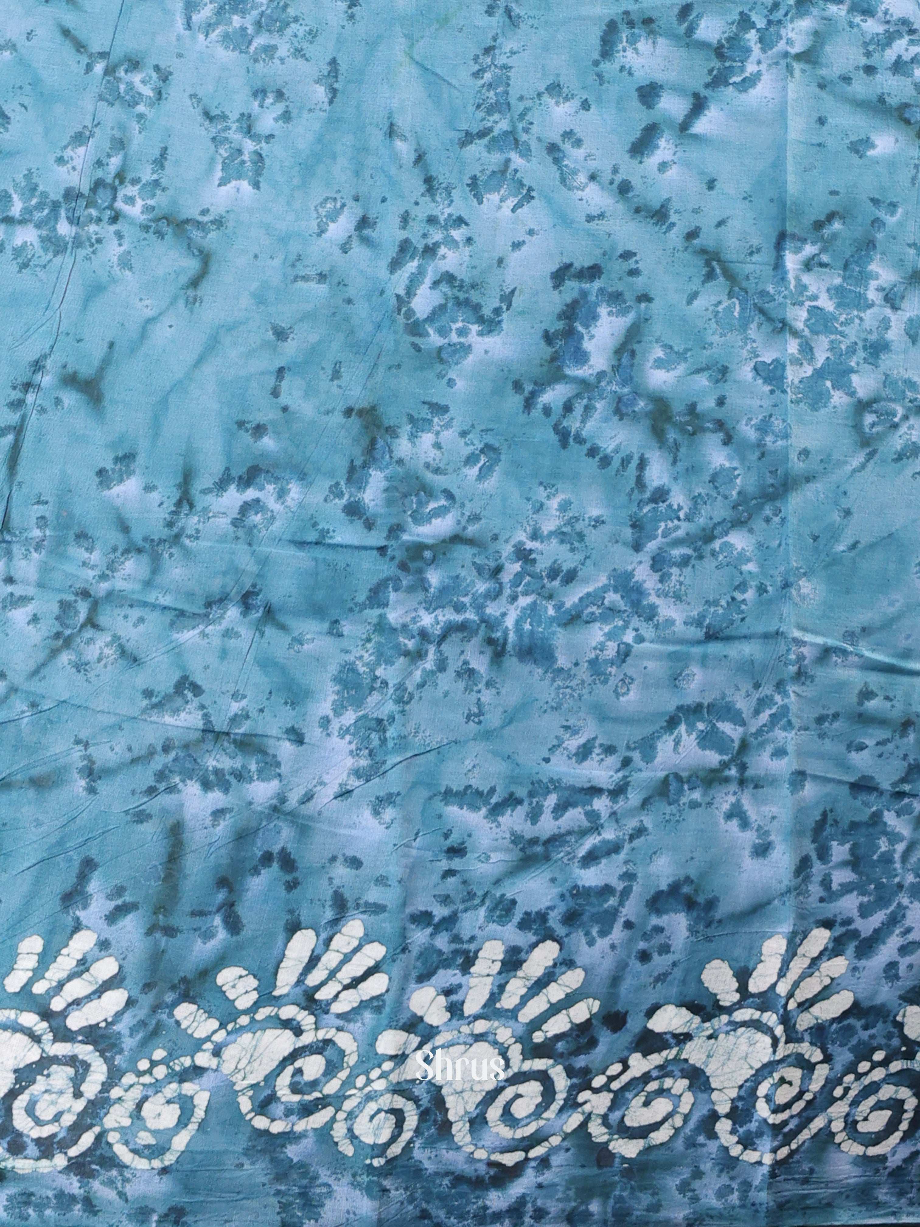 Blue - Cotton Saree - Shop on Shrus.com