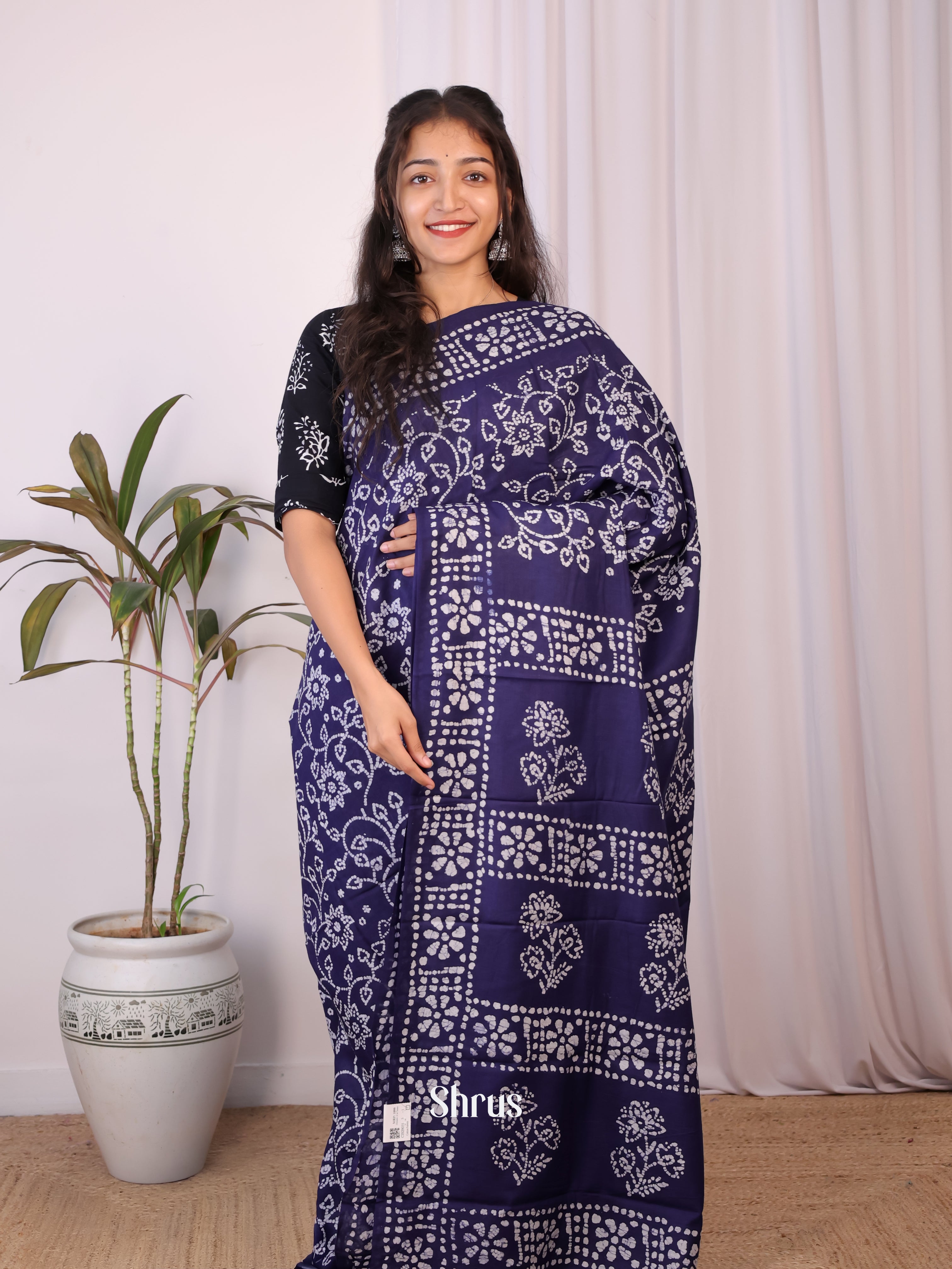 Violet - Cotton Saree - Shop on Shrus.com