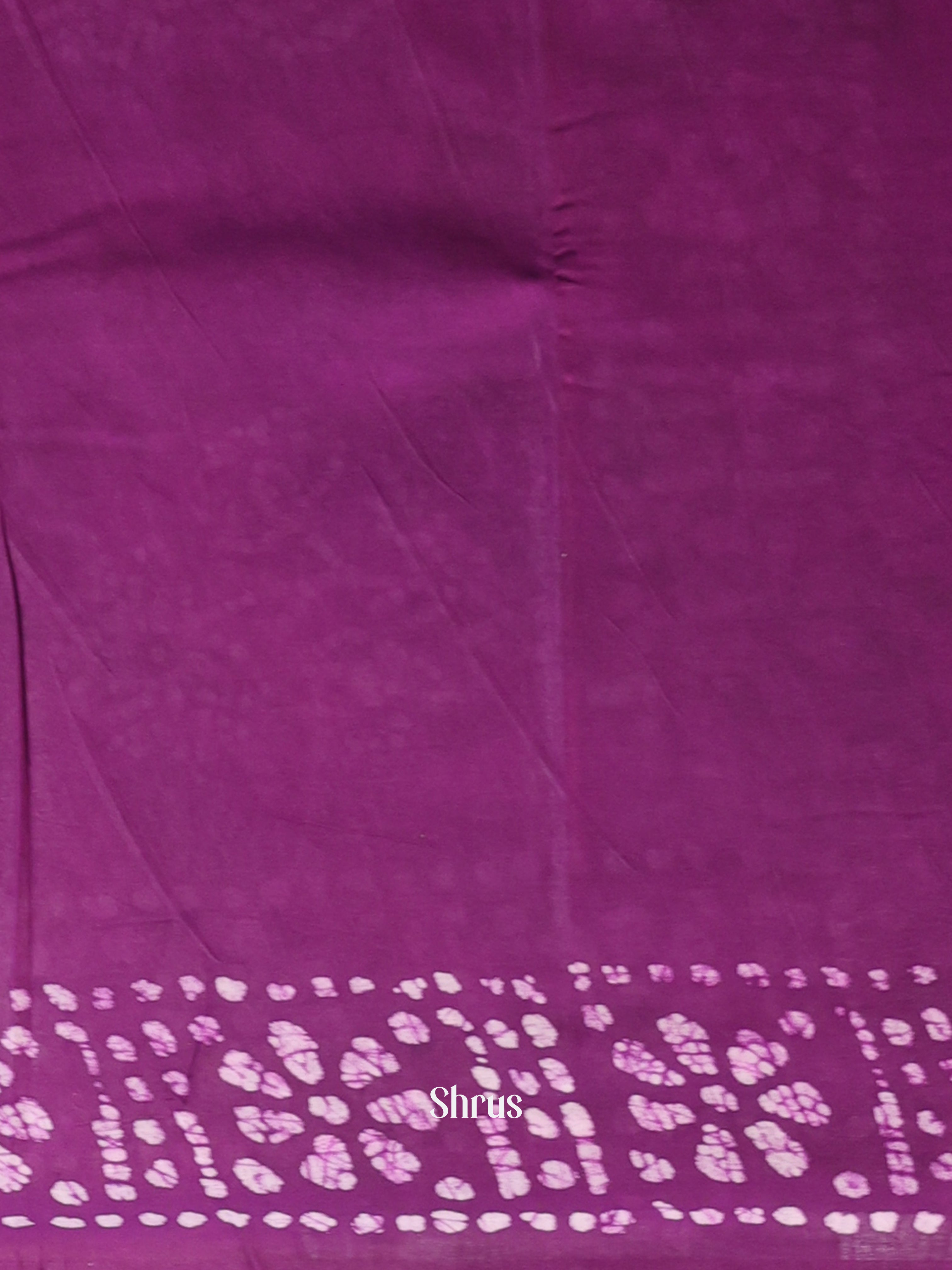 Purple - Cotton Saree - Shop on Shrus.com