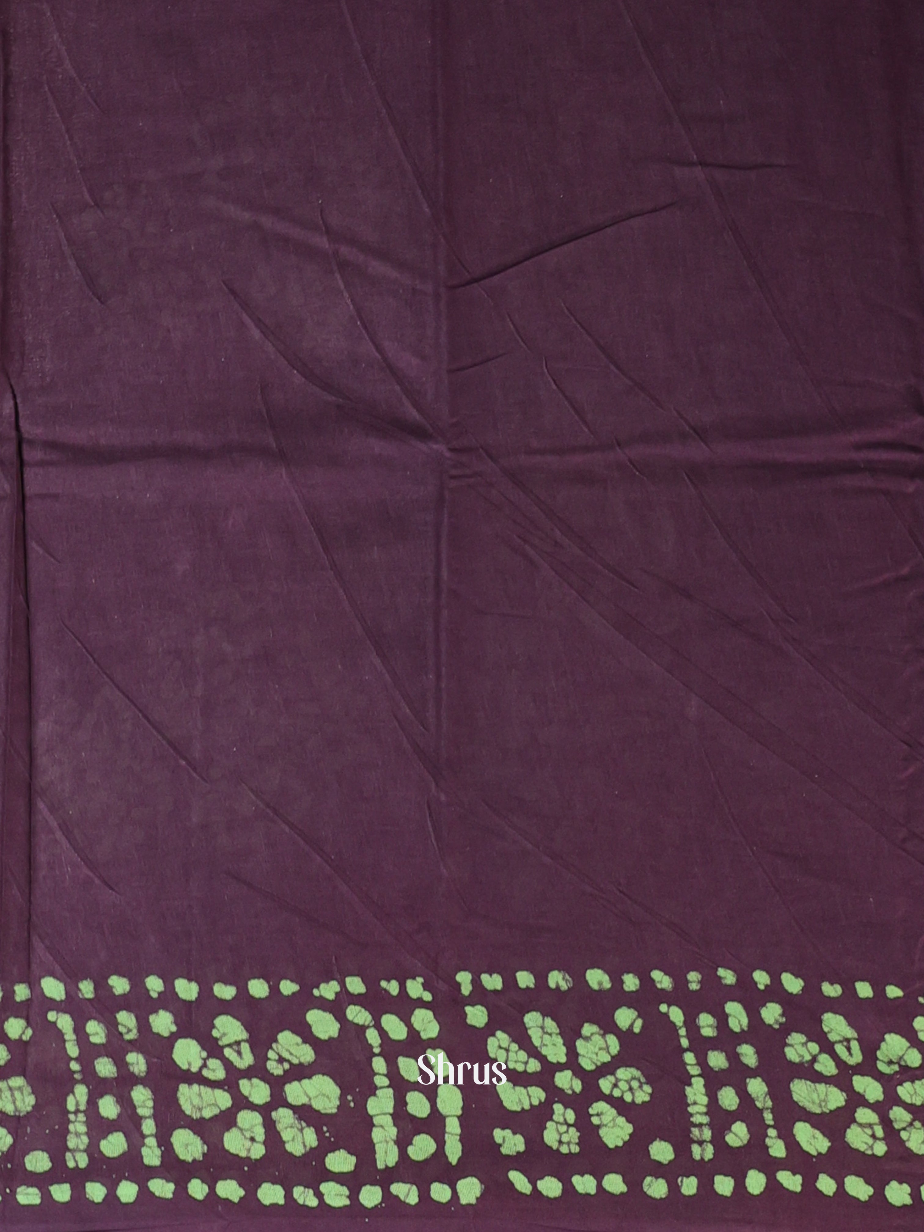 Violet & Green - Cotton Saree - Shop on Shrus.com