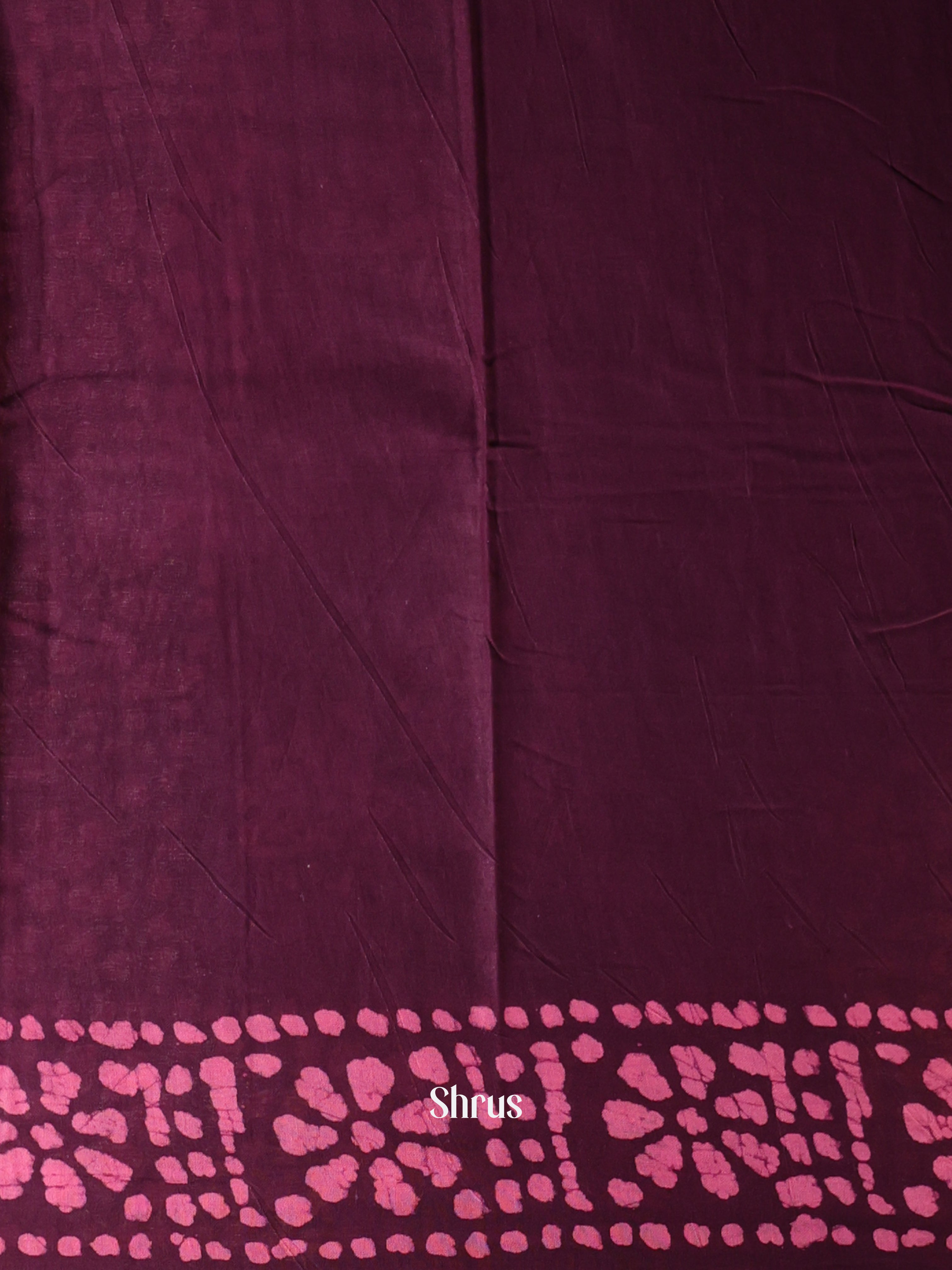 Purple - Cotton Saree - Shop on Shrus.com