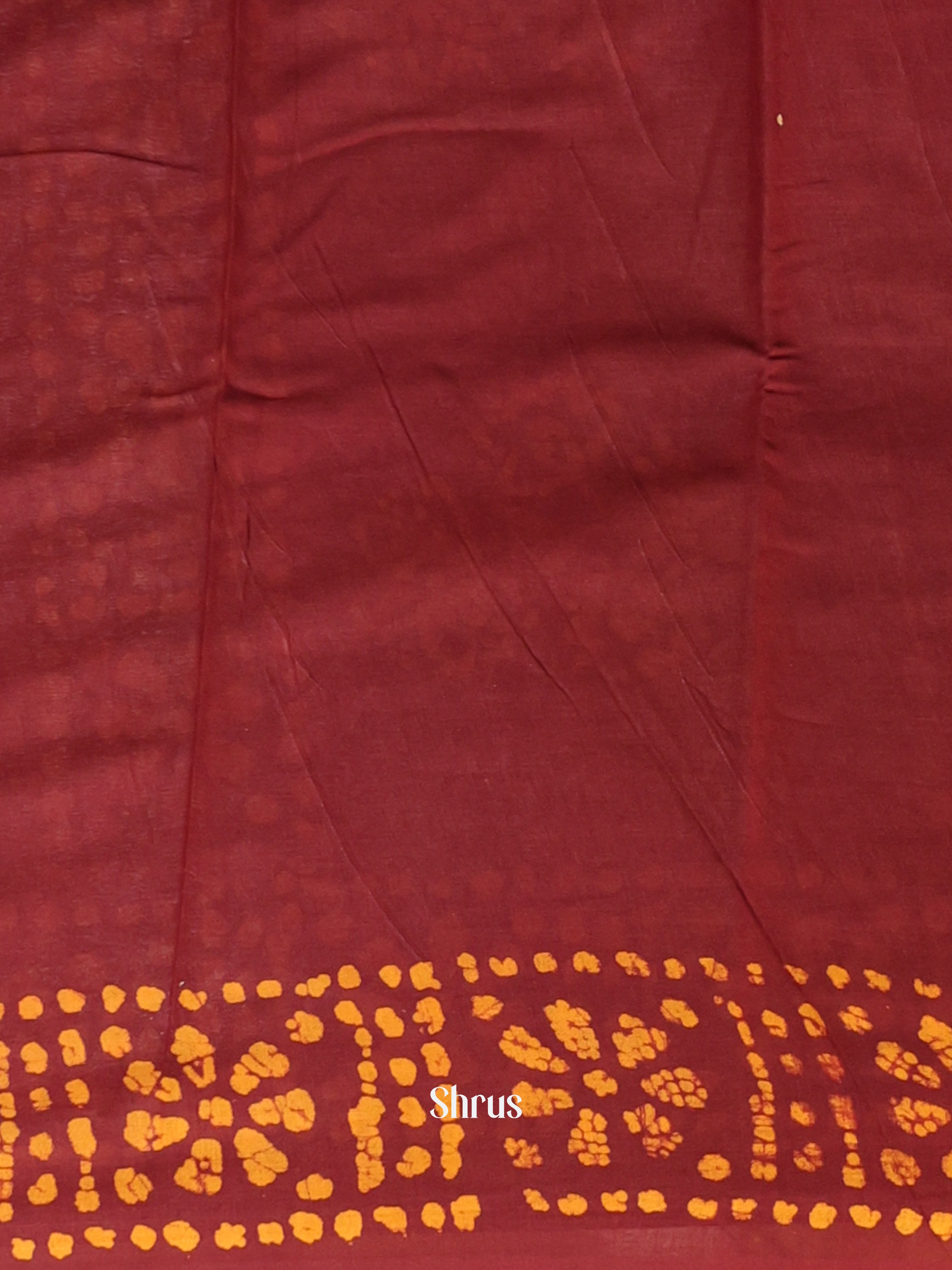 Brown - Cotton Saree - Shop on Shrus.com