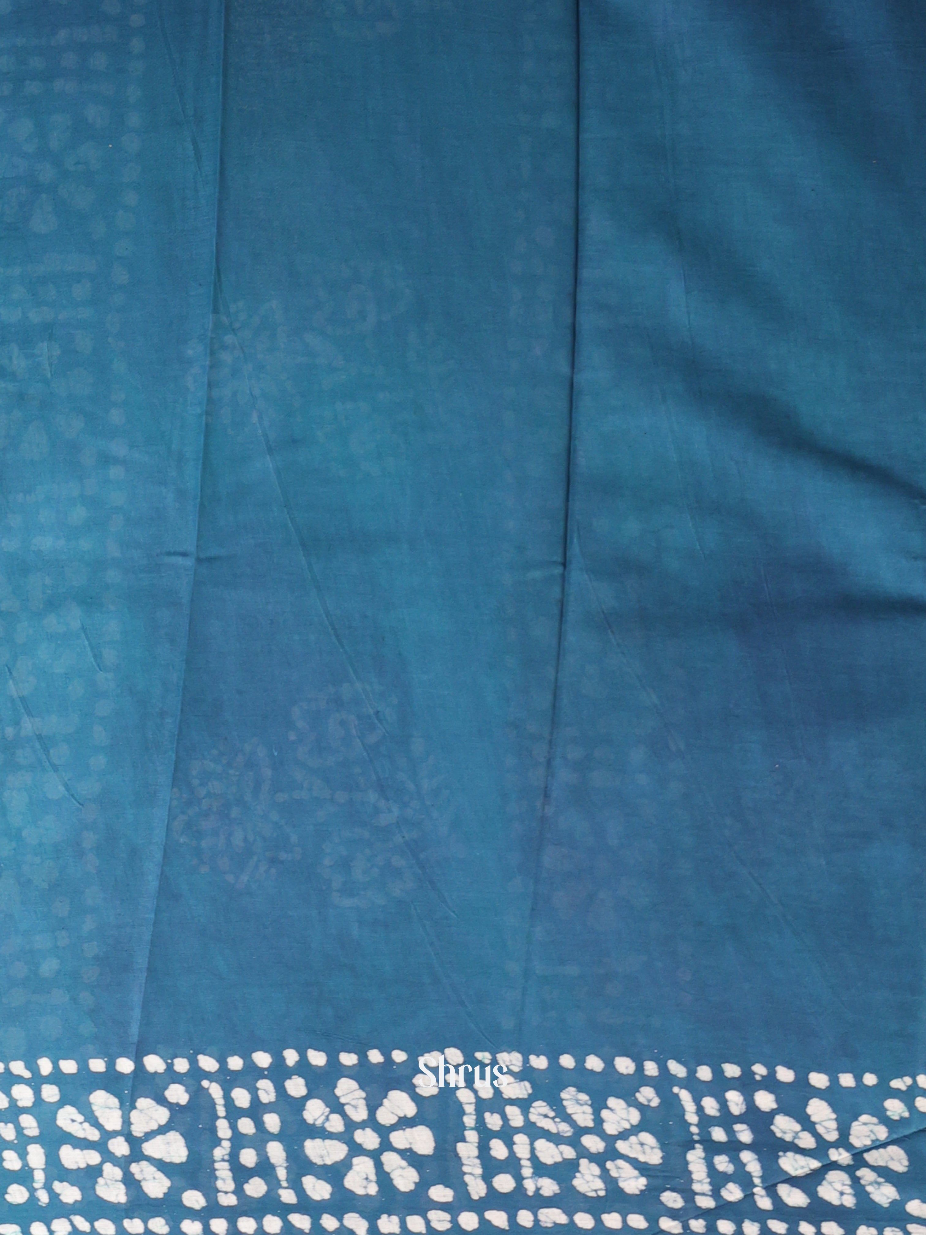 Blue - Cotton Saree - Shop on Shrus.com