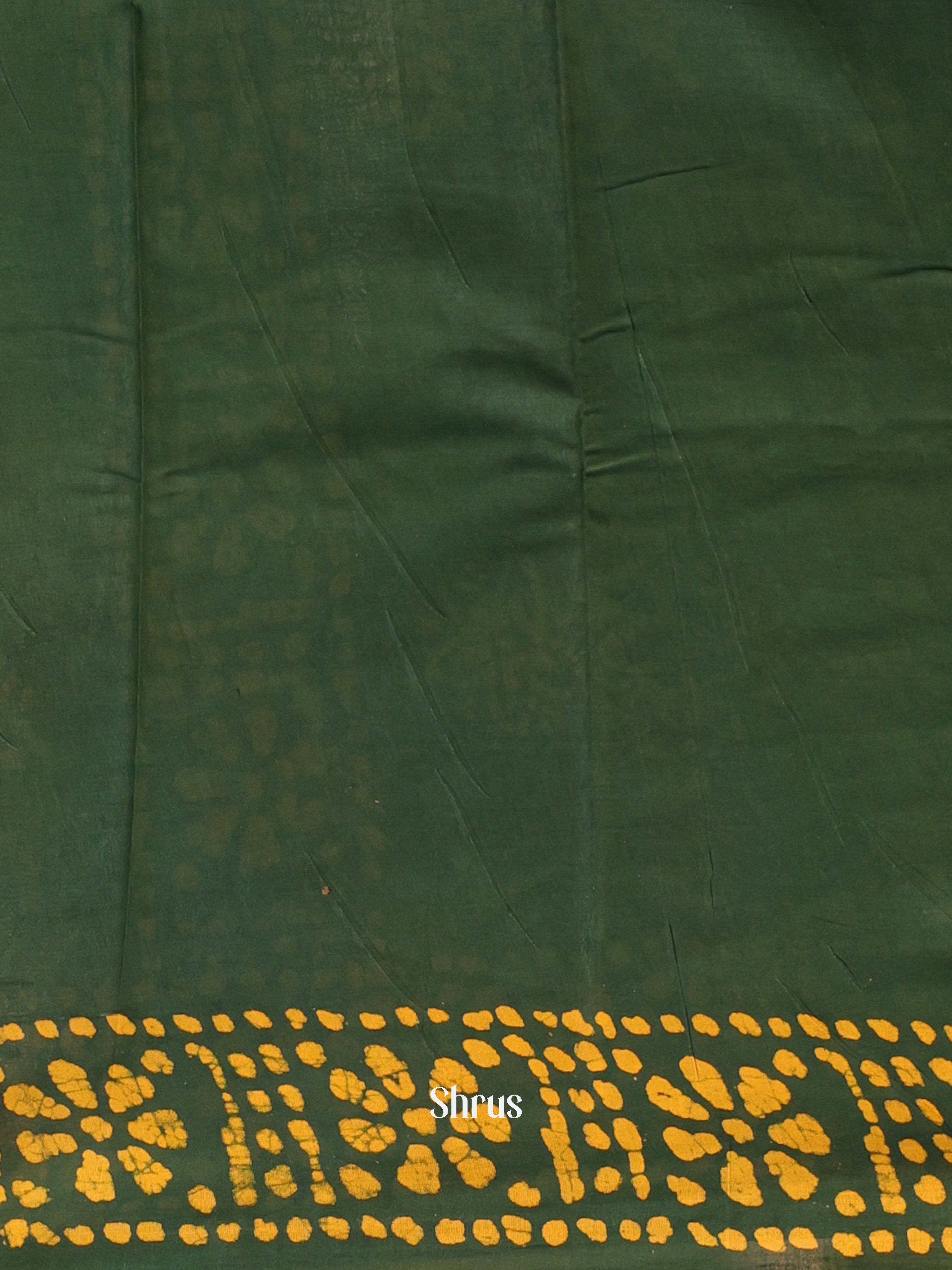 Green & Mustard - Cotton Saree - Shop on Shrus.com