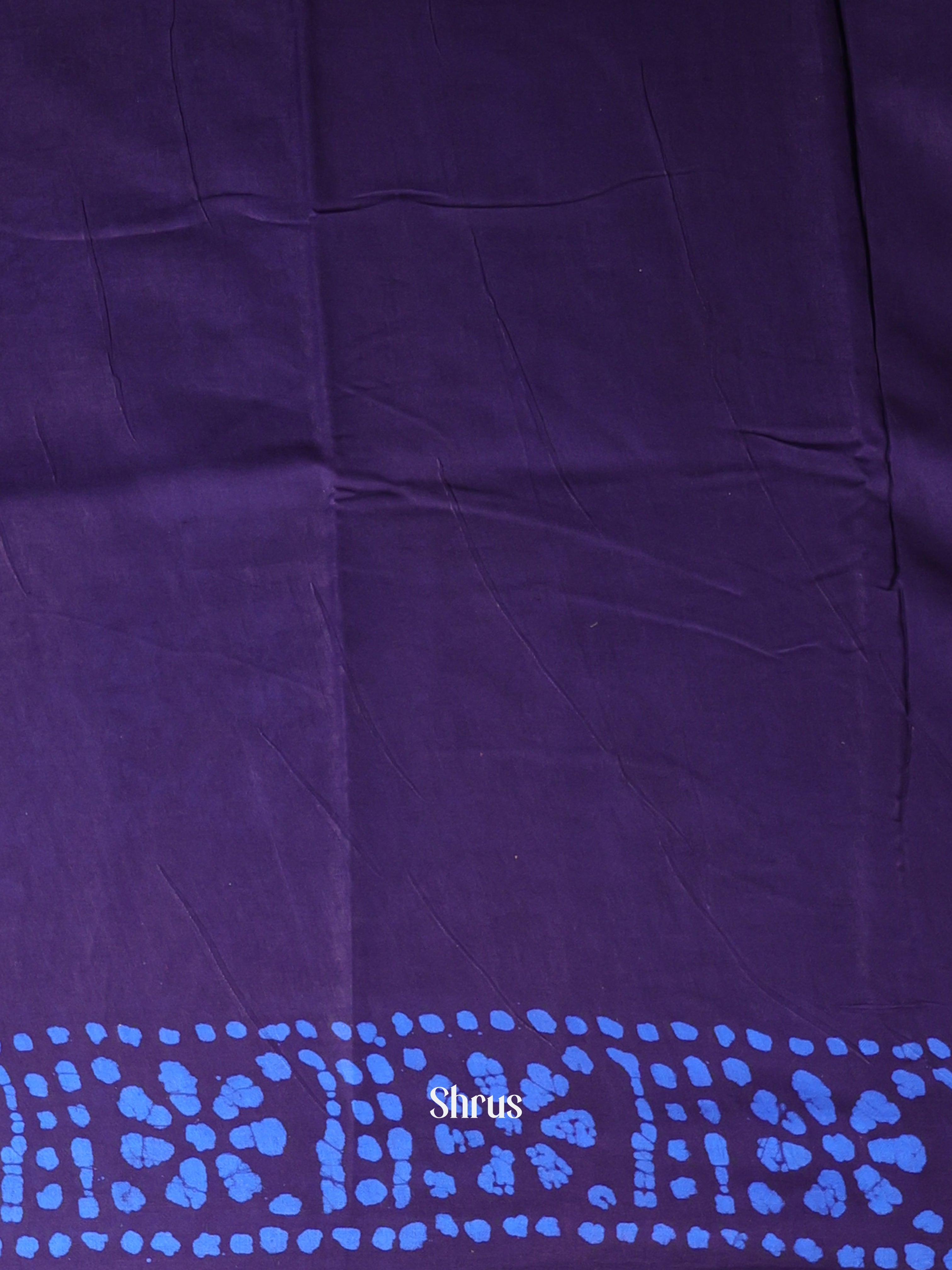 Violet & Blue - Cotton Saree - Shop on Shrus.com