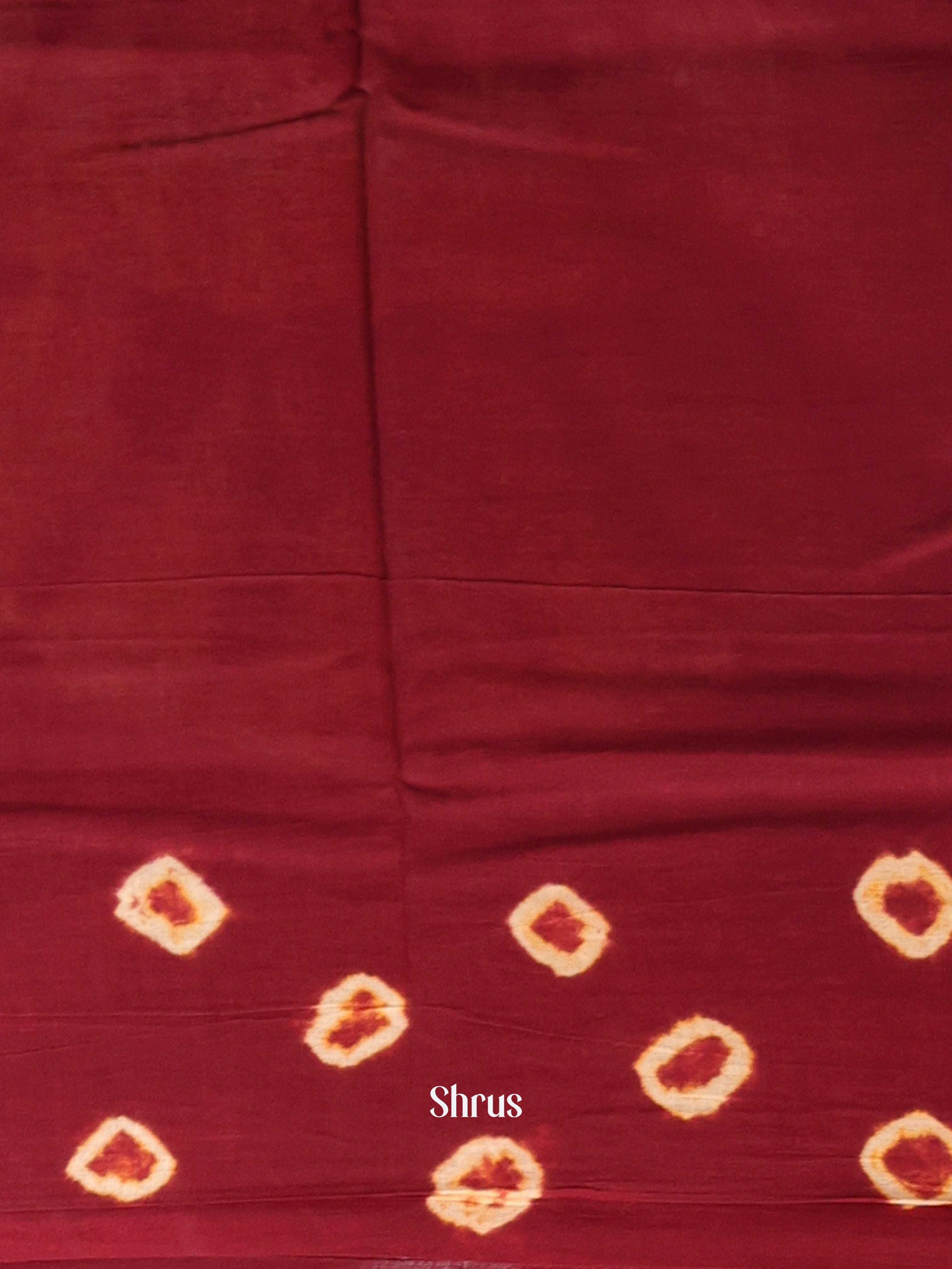 Mustard & Maroon - Cotton Saree - Shop on Shrus.com