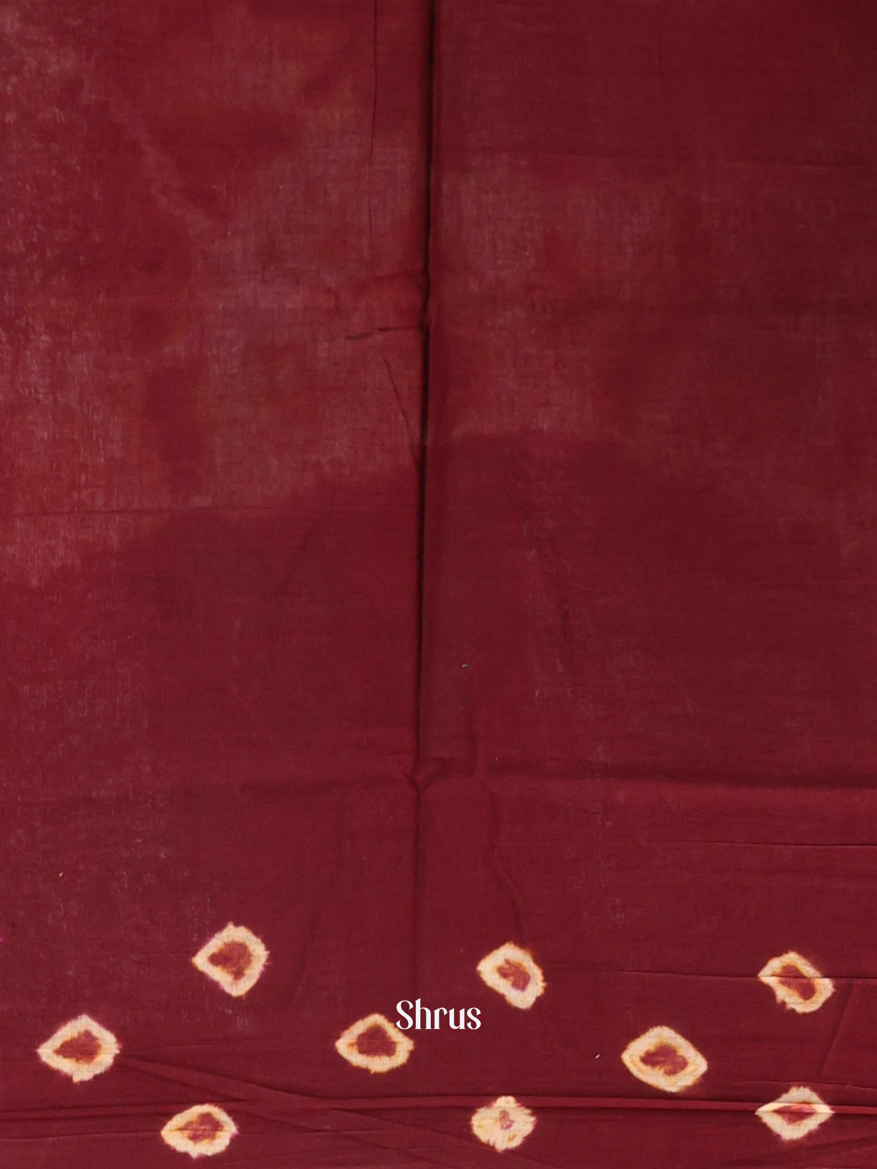 Maroon & Mustard - Cotton Saree - Shop on Shrus.com