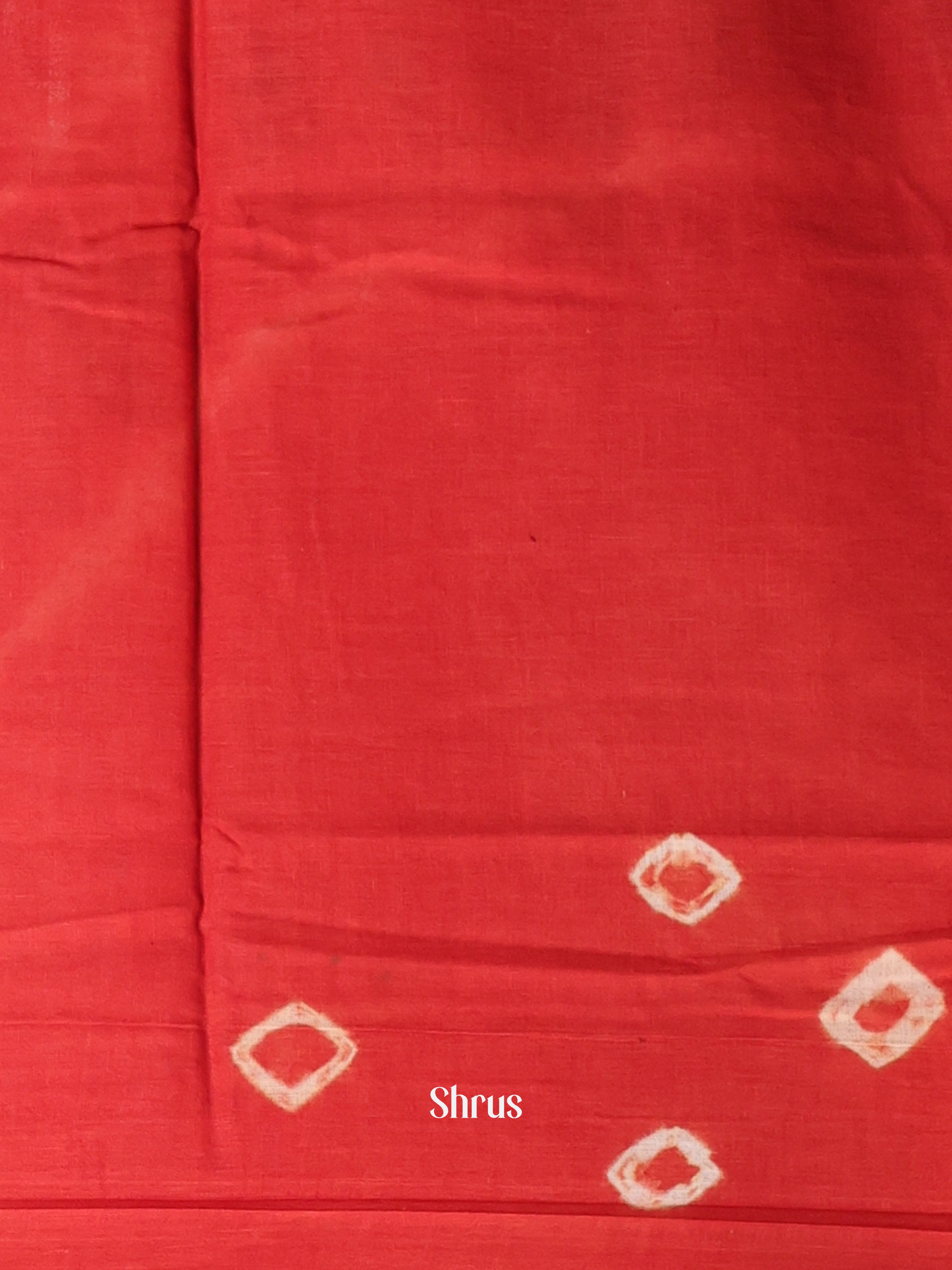 Maroon & Red - Cotton Saree - Shop on Shrus.com