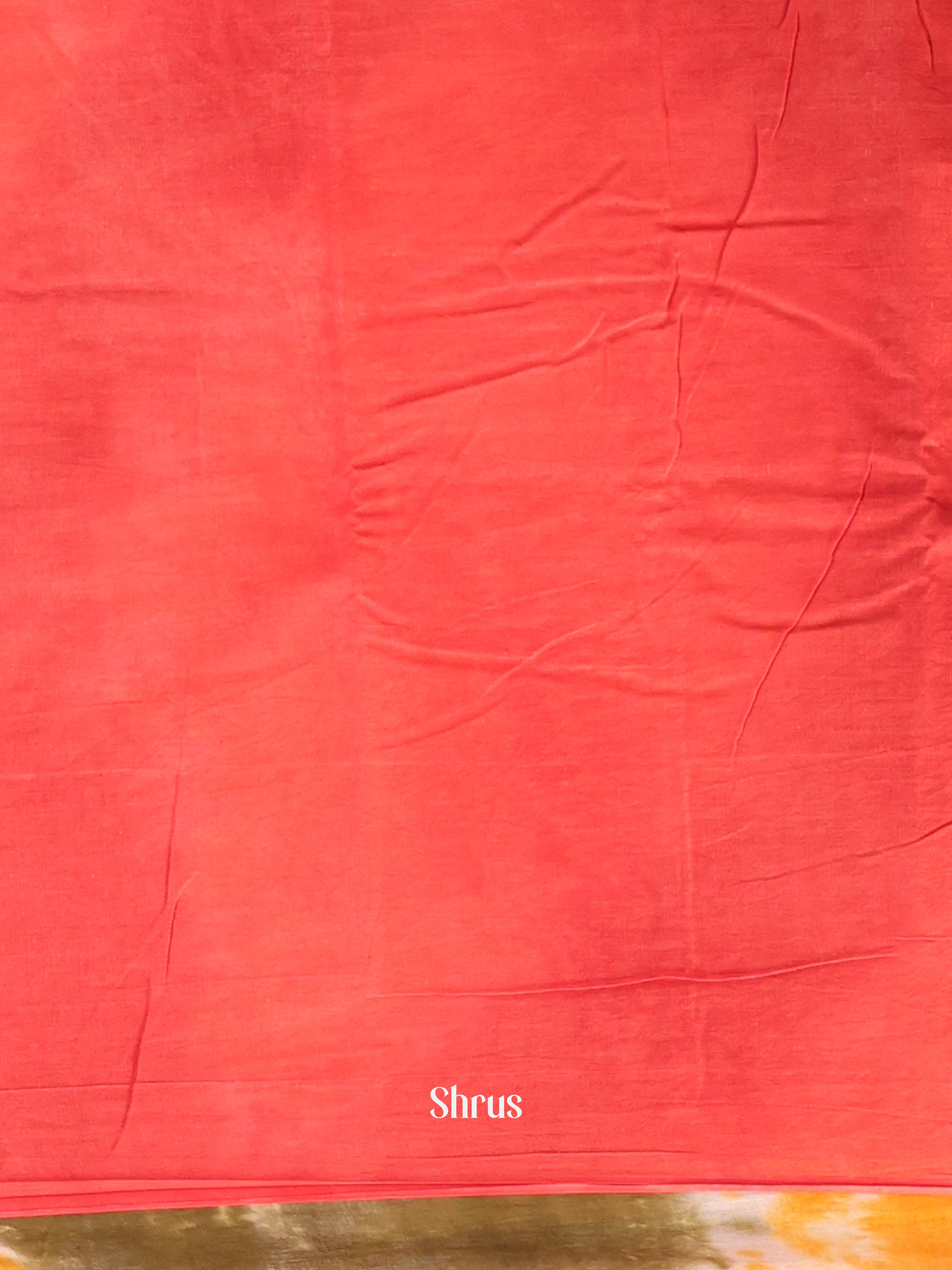 Green & Orangish Pink - Cotton Saree - Shop on Shrus.com