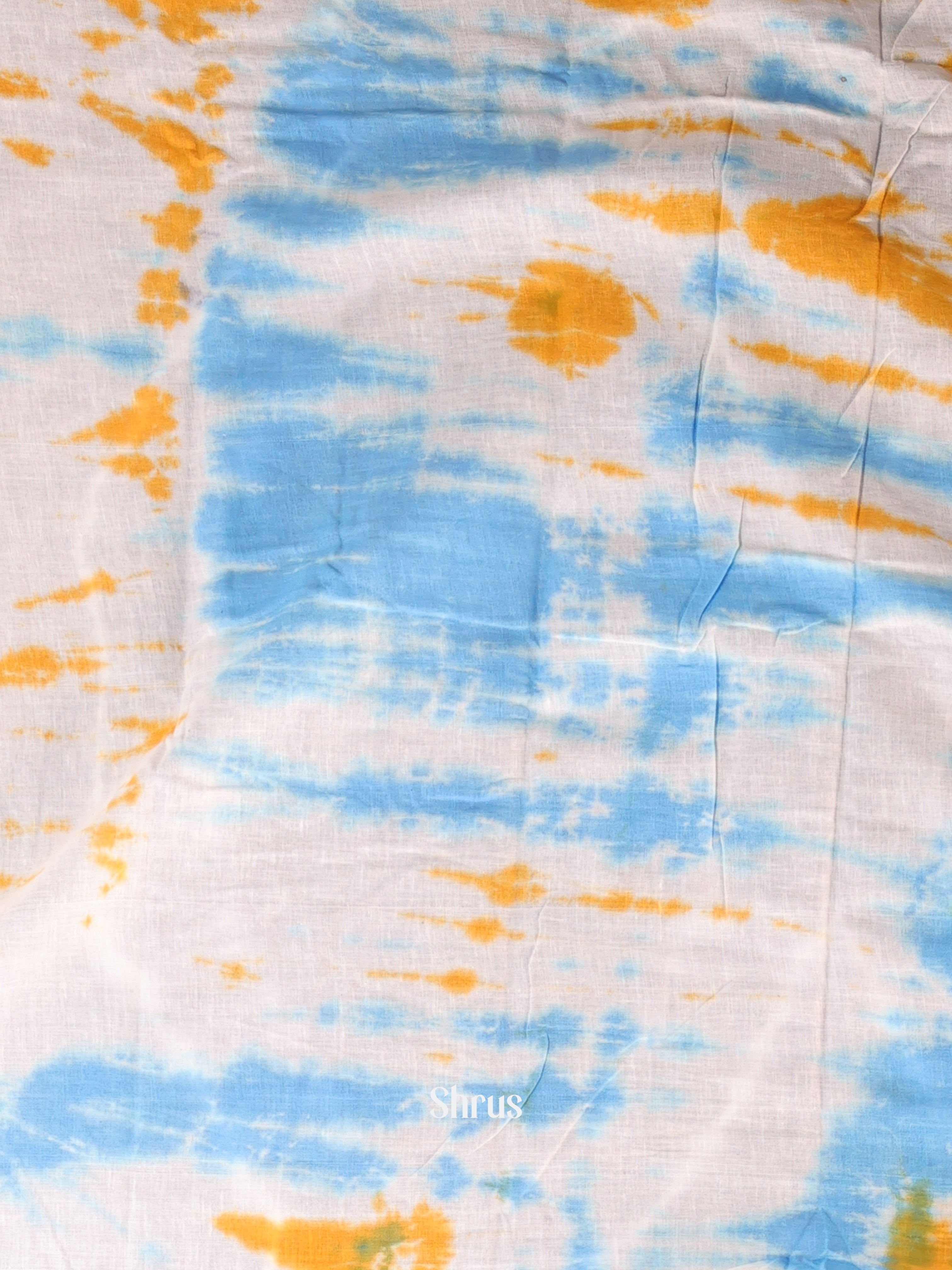 Grey & Blue - Cotton Saree - Shop on Shrus.com