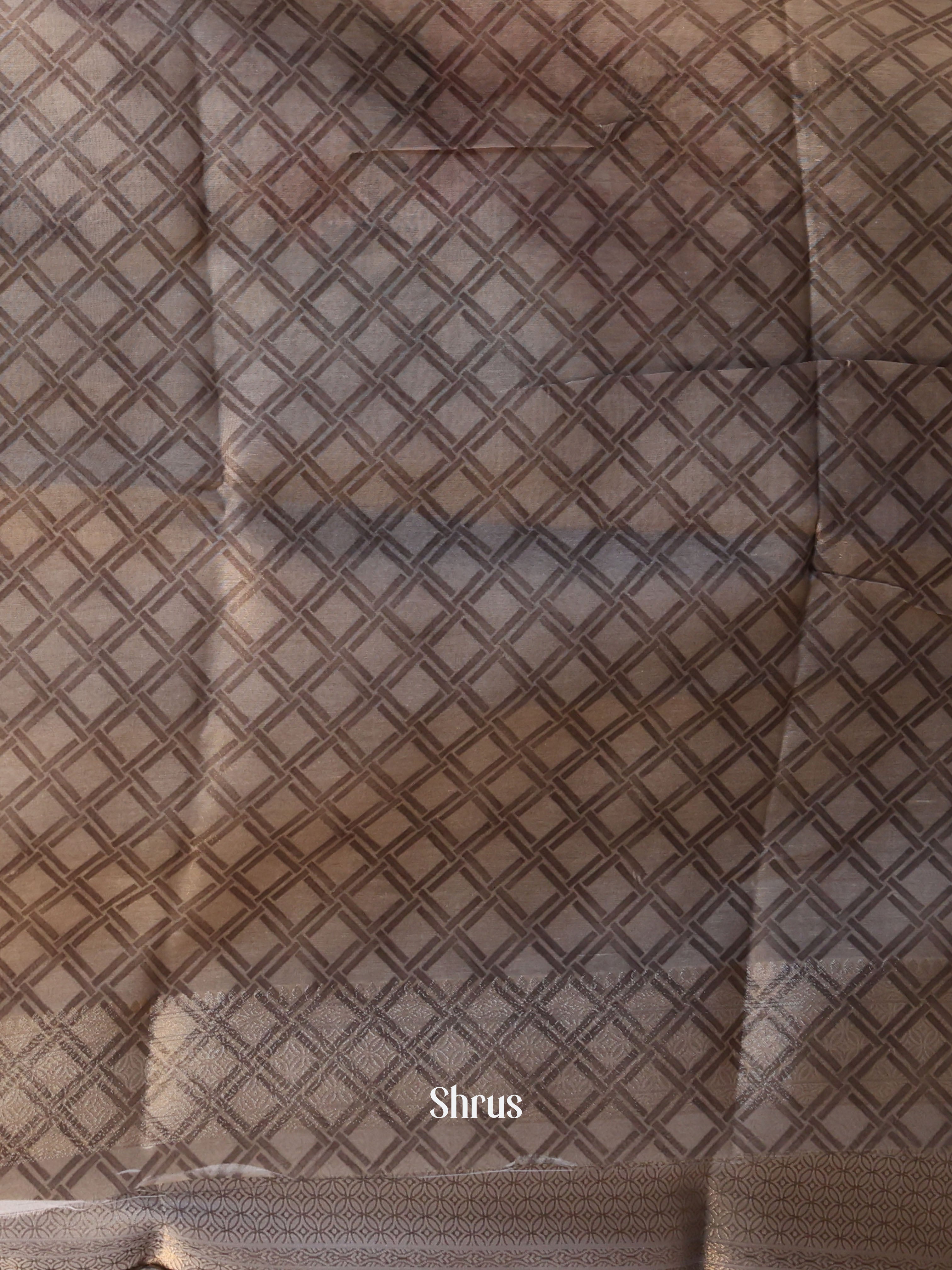 Grey & Brown - Semi Jute Saree - Shop on Shrus.com