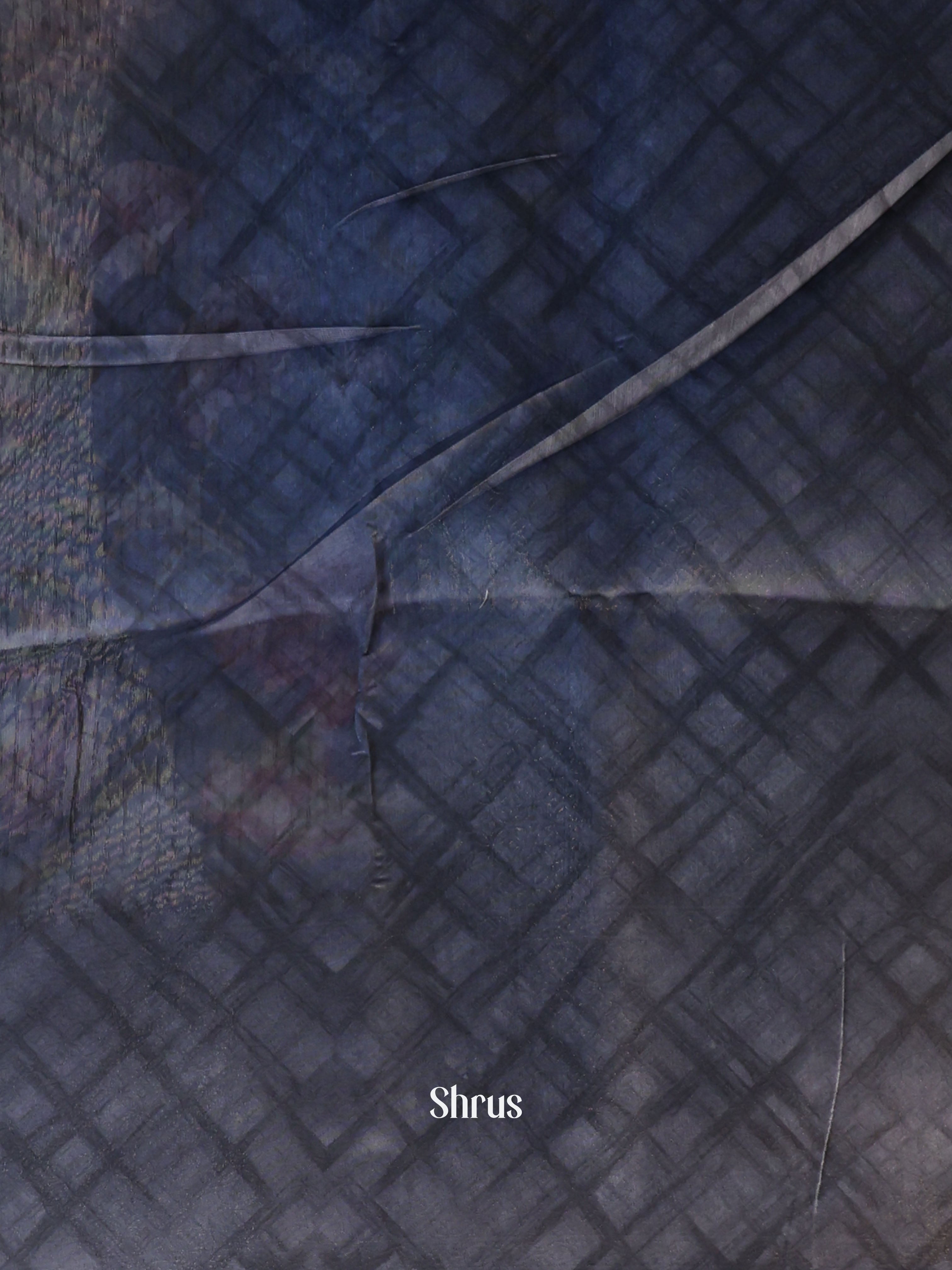 Blue - Semi Jute Saree - Shop on Shrus.com