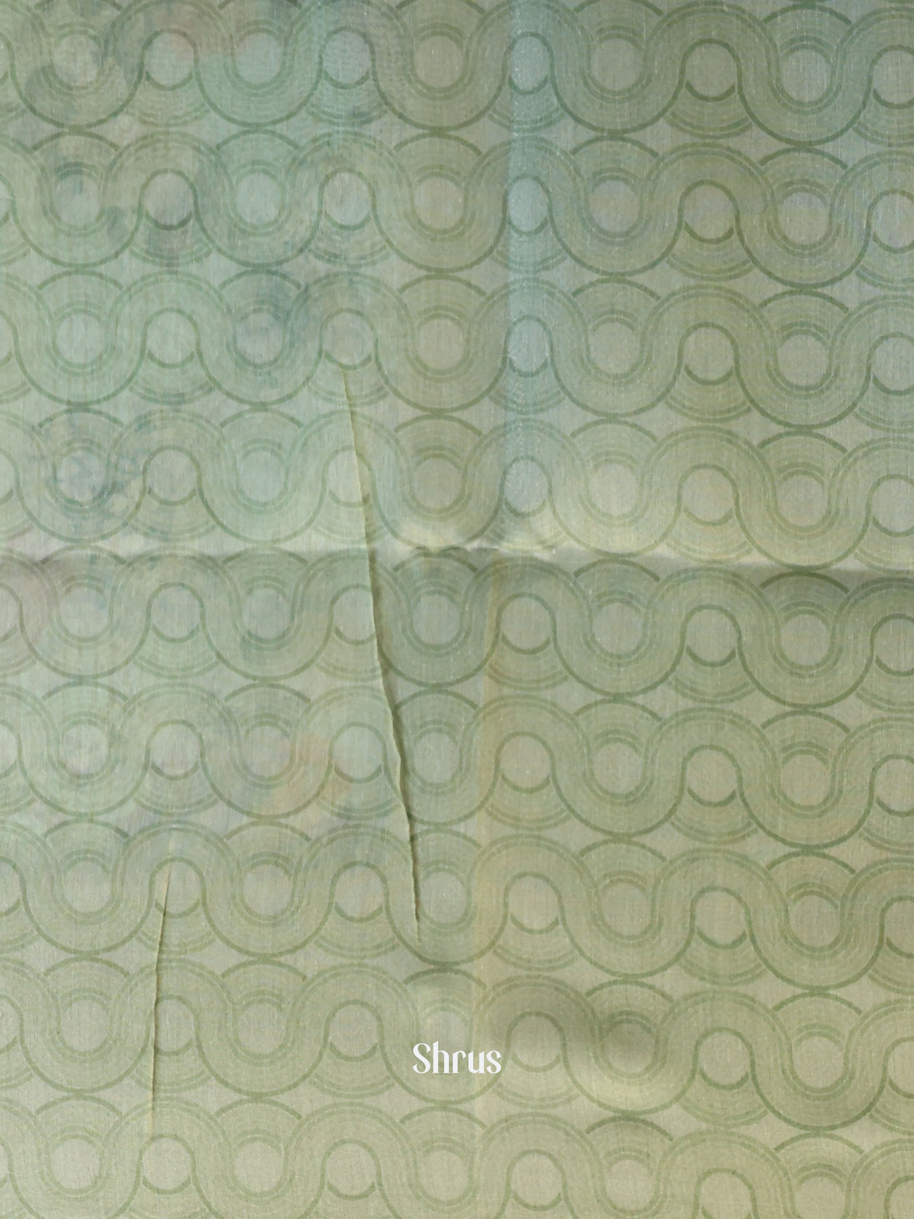 Lite Green & Green - Semi Jute Saree - Shop on Shrus.com