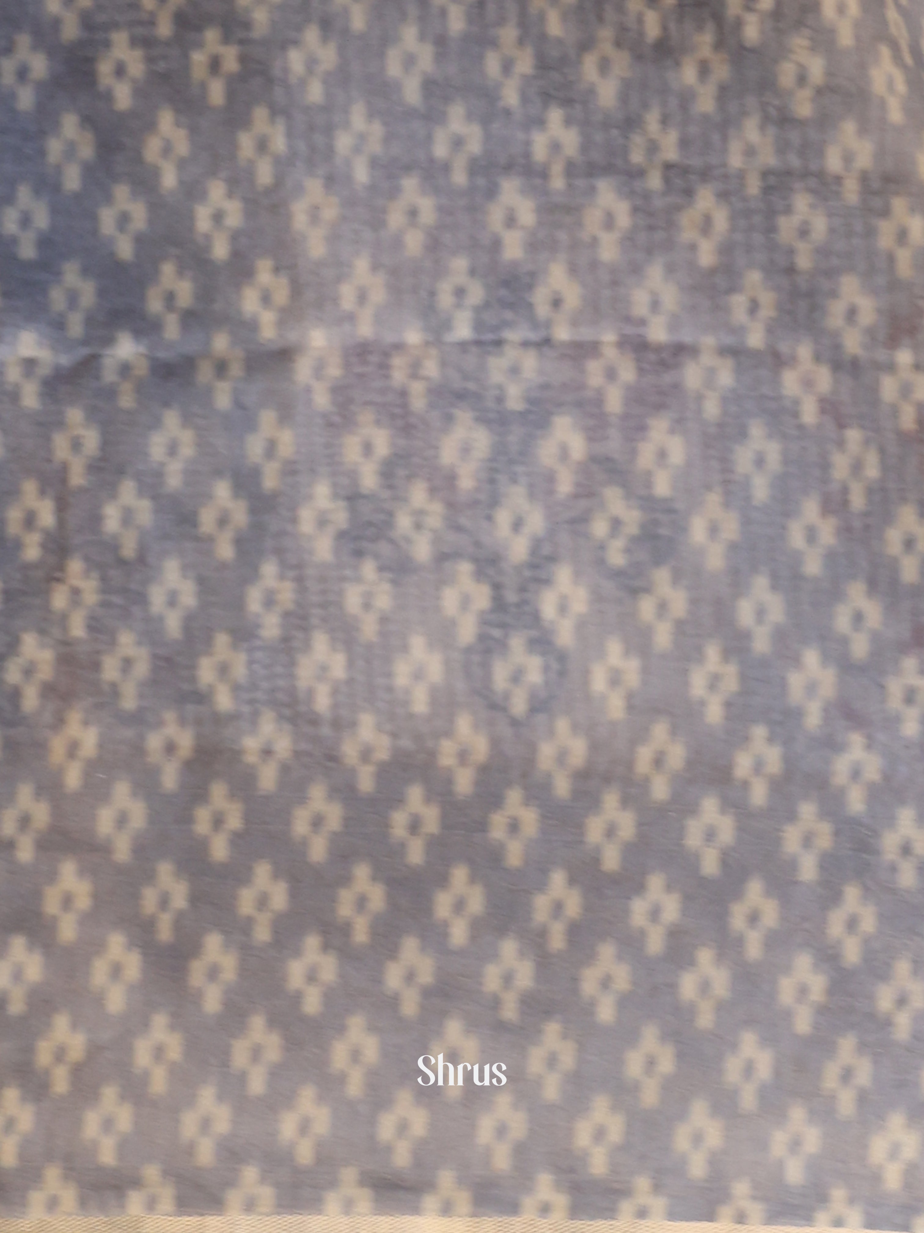 Grey -Semi Jute Saree - Shop on Shrus.com