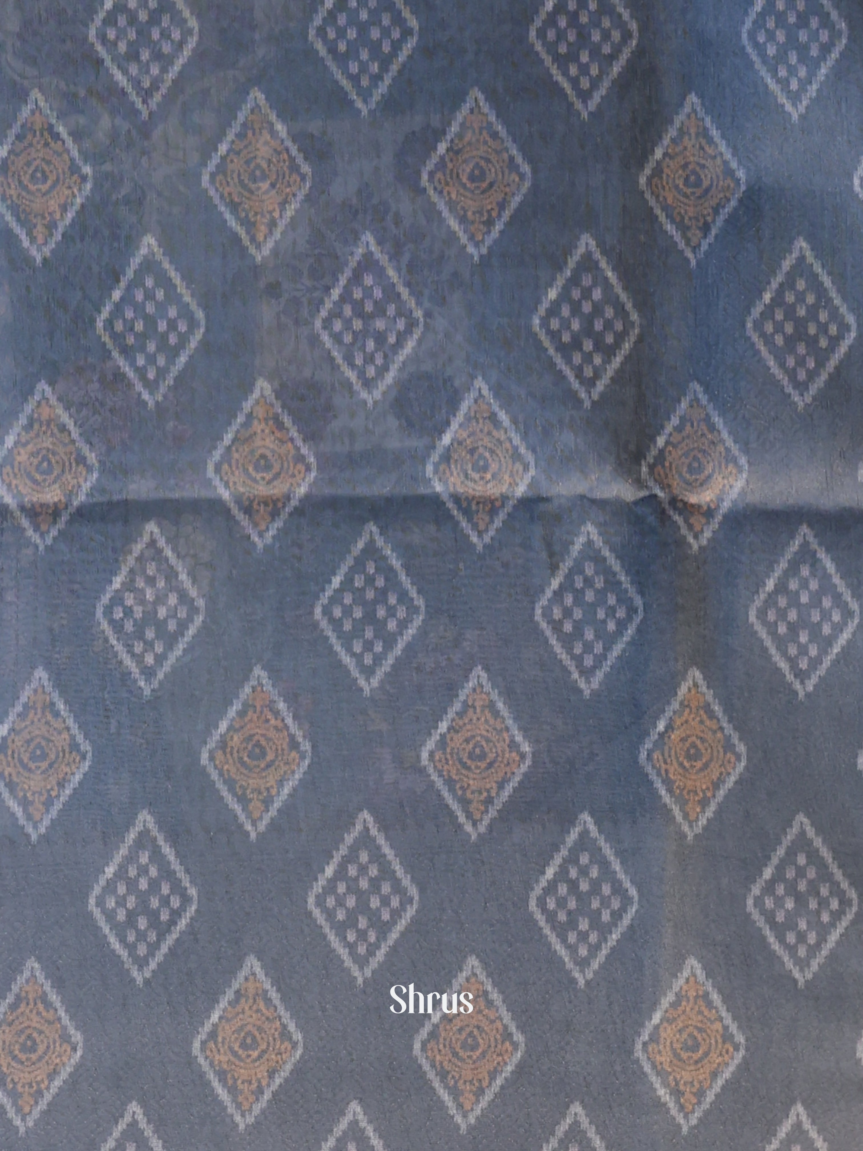 Blue - Semi Jute Saree - Shop on Shrus.com