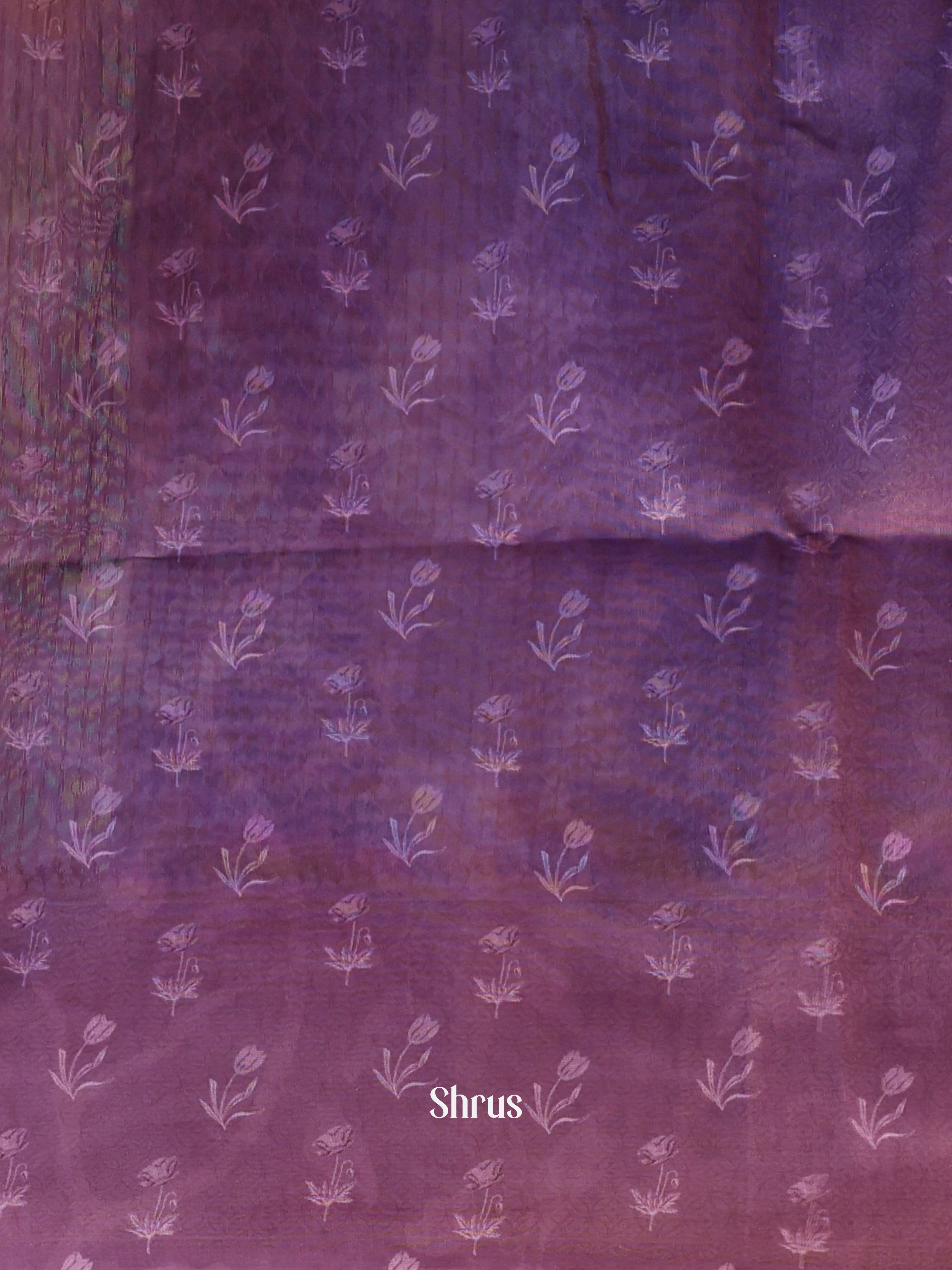 Purple - Semi Jute Saree - Shop on Shrus.com