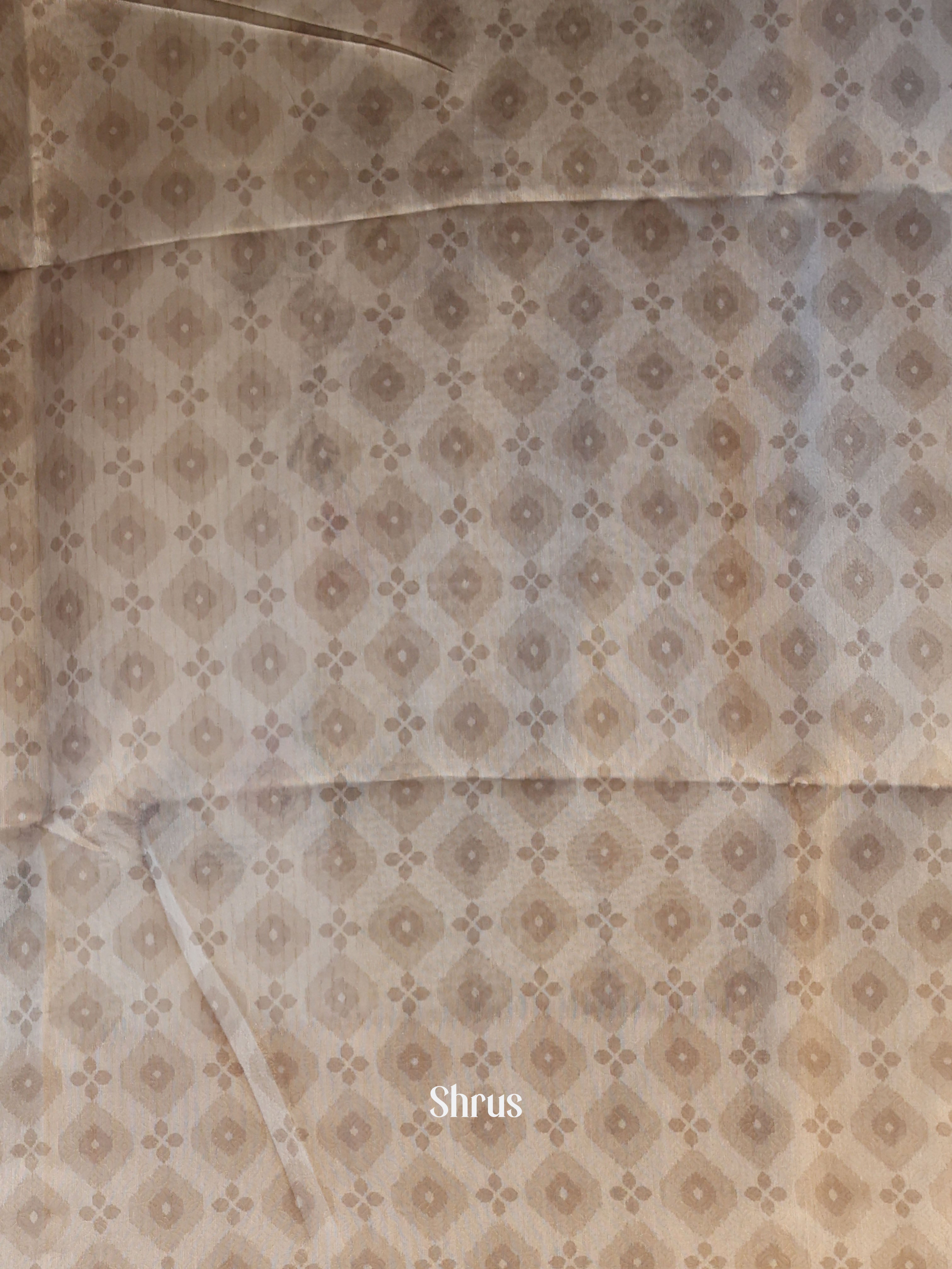 Grey & Brown -Semi Jute Saree - Shop on Shrus.com