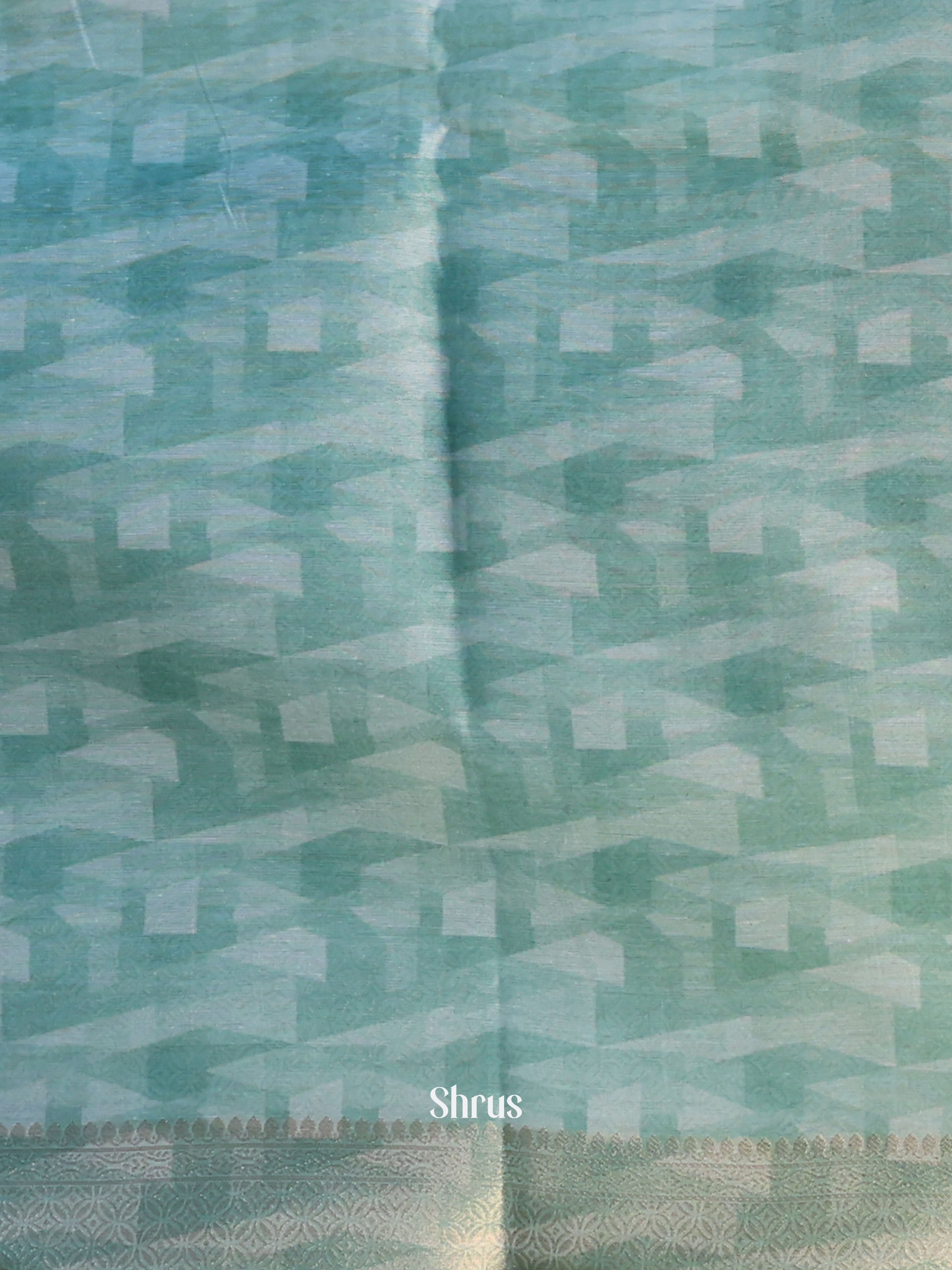 Lite Green & Green - Semi Jute Saree - Shop on Shrus.com