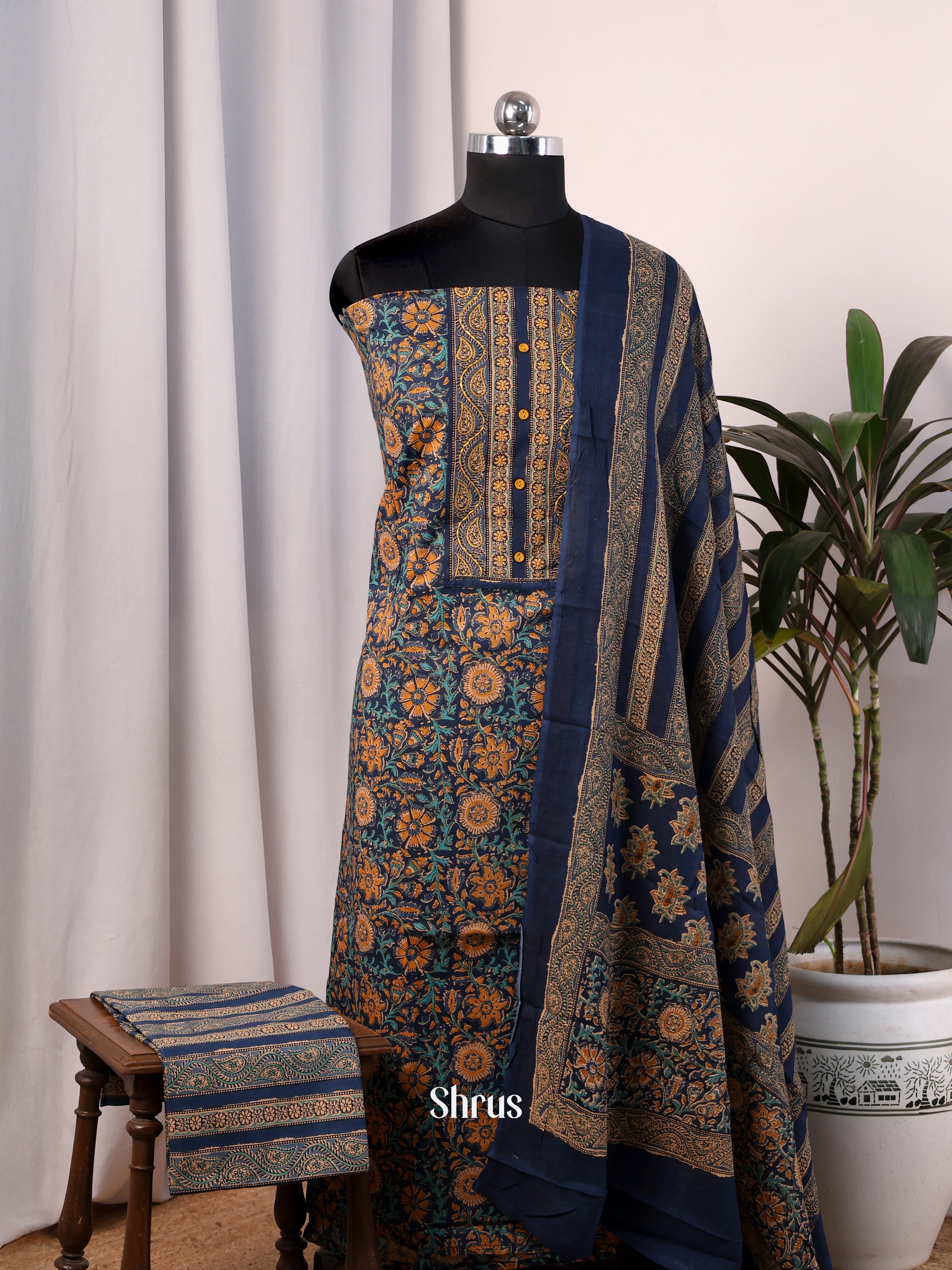 Blue - Cotton salwar - Shop on Shrus.com