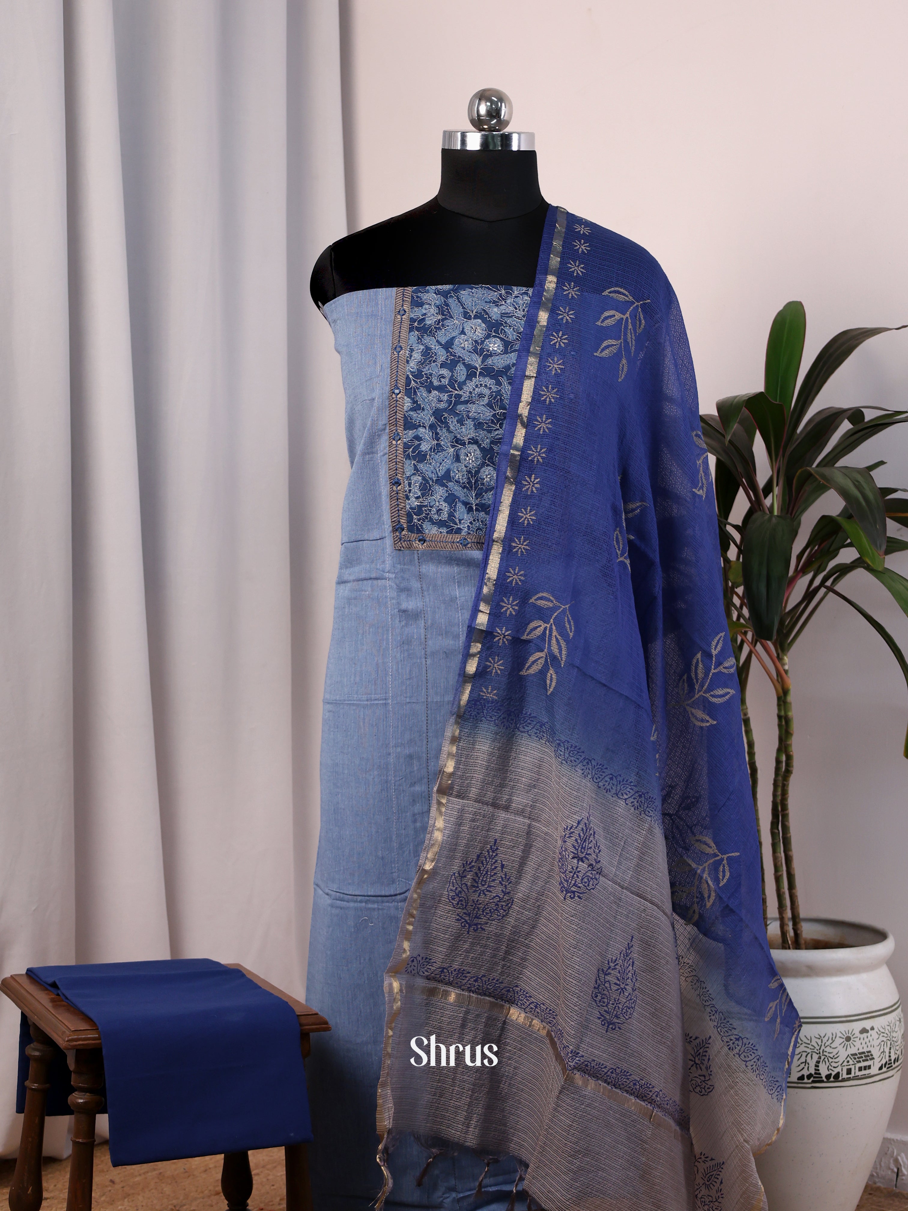 Lite Blue & Blue - Cotton salwar - Shop on Shrus.com