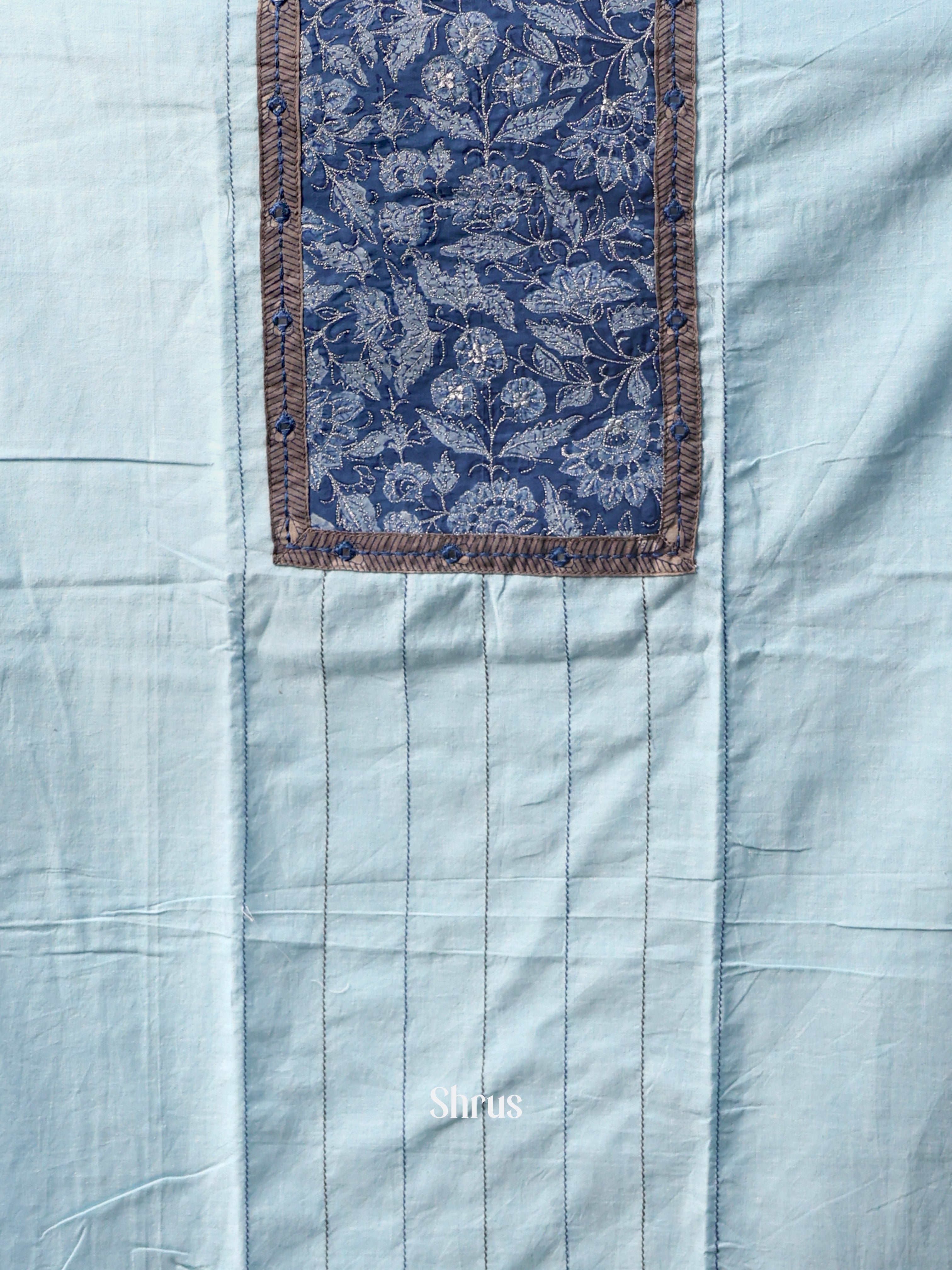 Lite Blue & Blue- Cotton salwar - Shop on Shrus.com