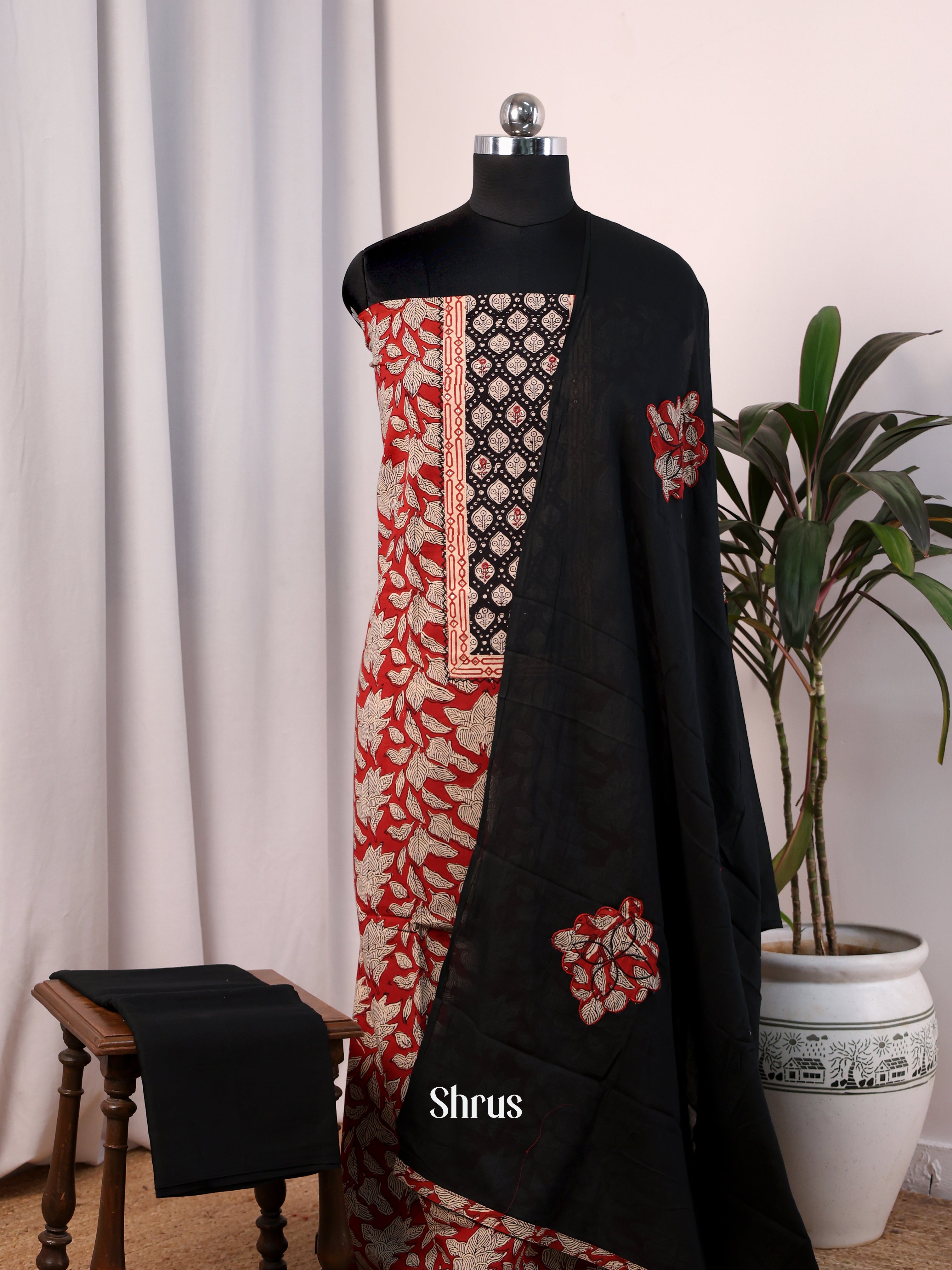 Red & Black - Cotton salwar - Shop on Shrus.com