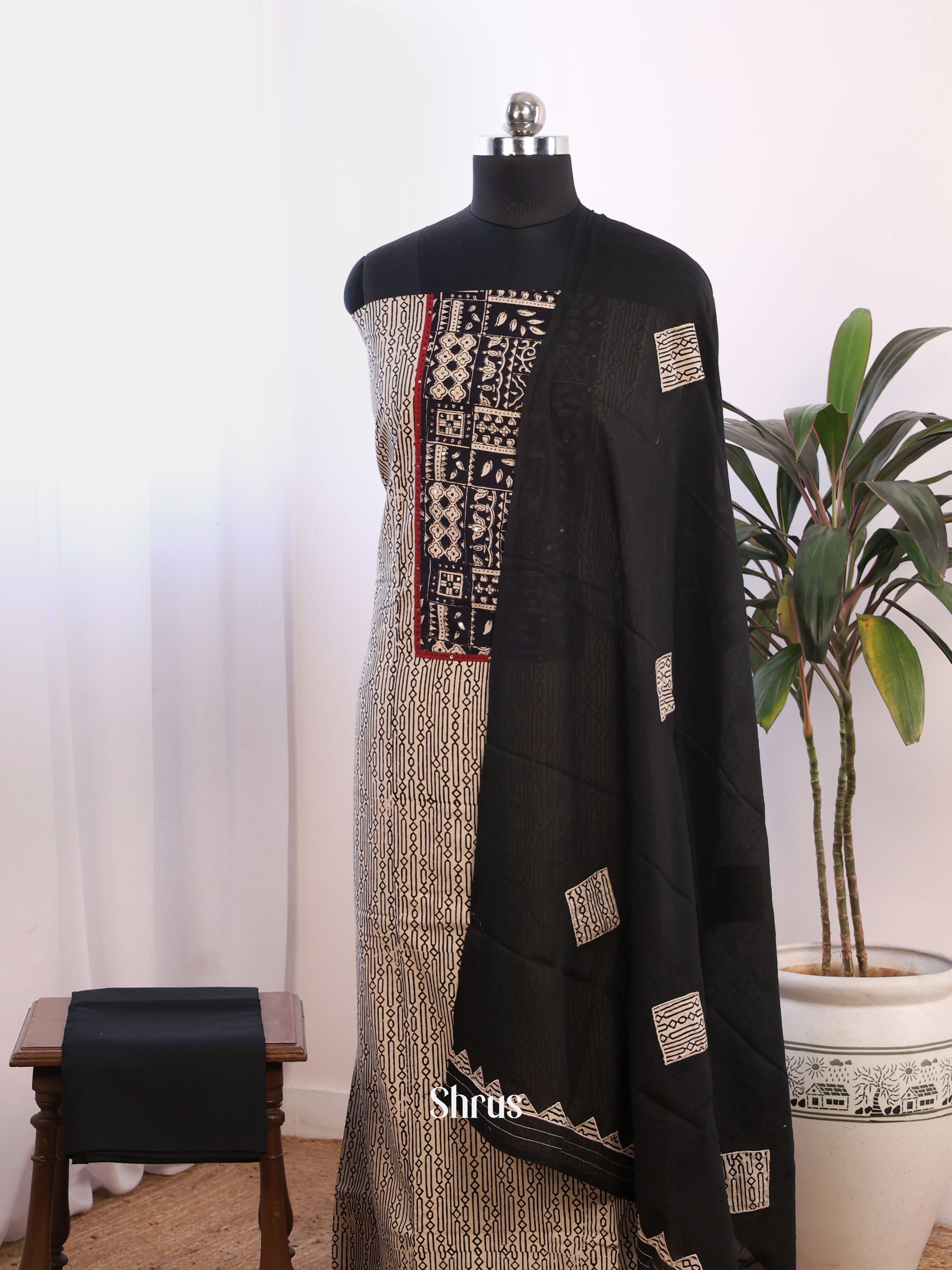 Grey & Black - Cotton salwar - Shop on Shrus.com