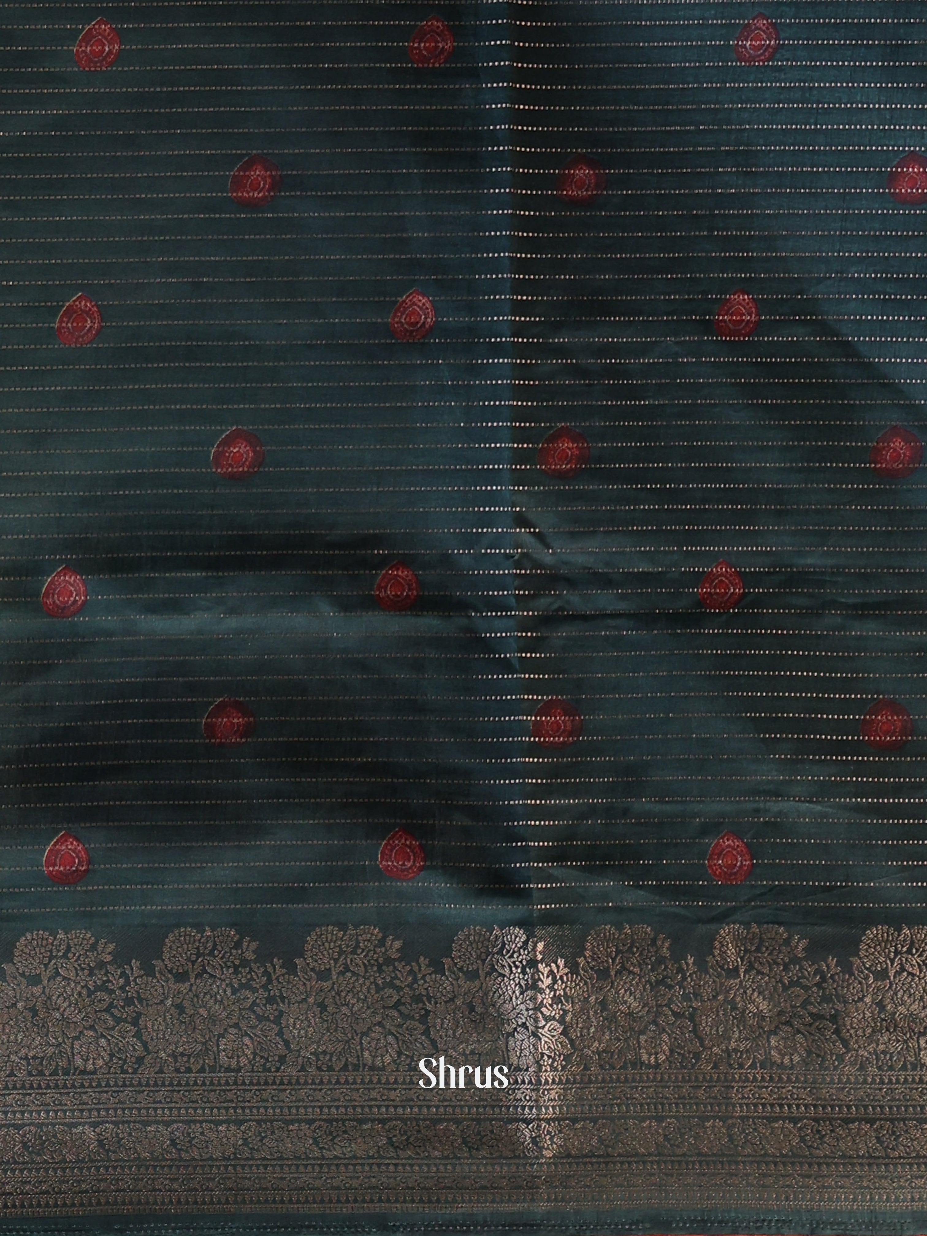 Grey & Green - Semi Dola silk Saree - Shop on Shrus.com