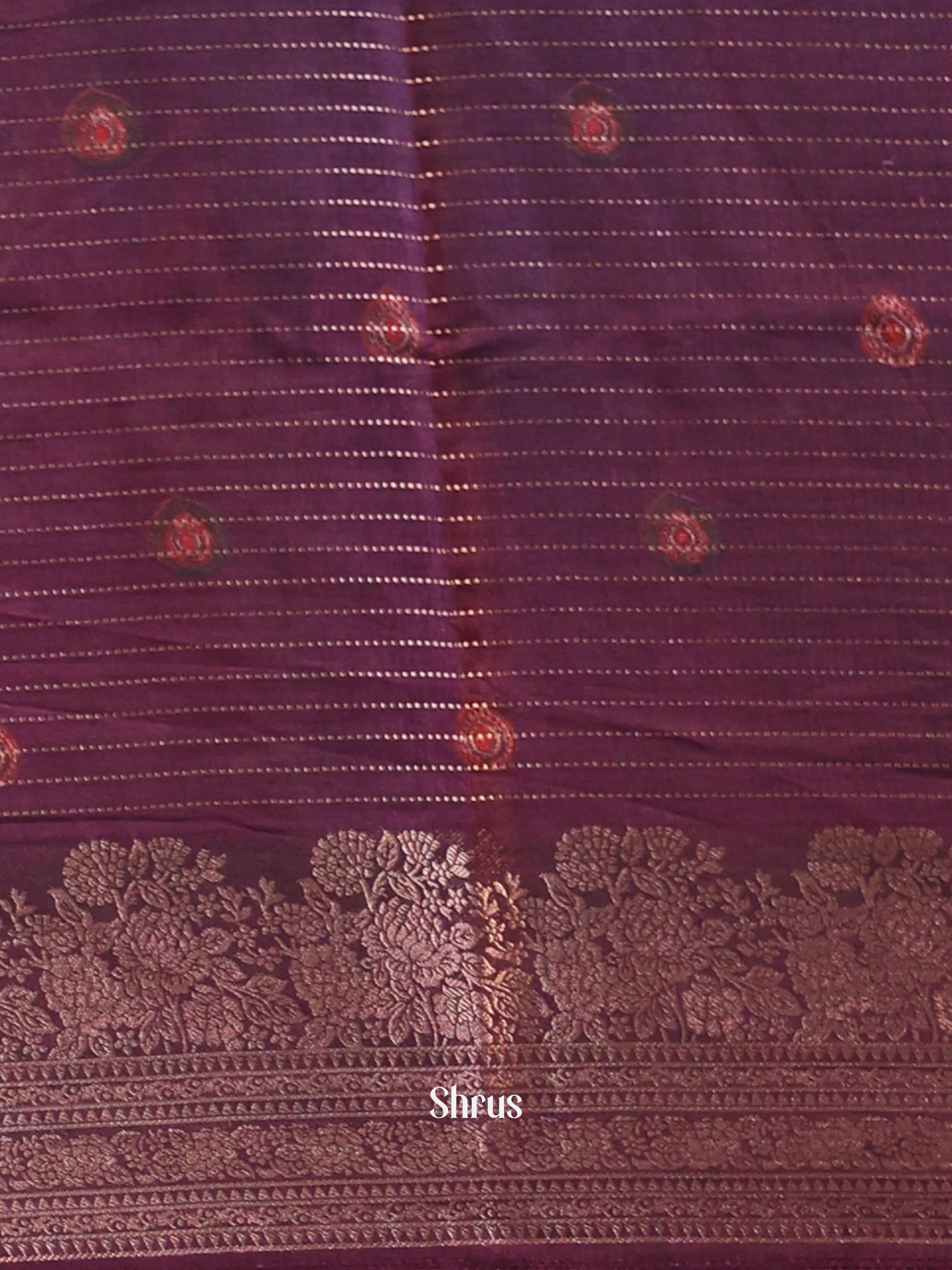 Onion PInk & Purple- Semi Dola silk Saree - Shop on Shrus.com