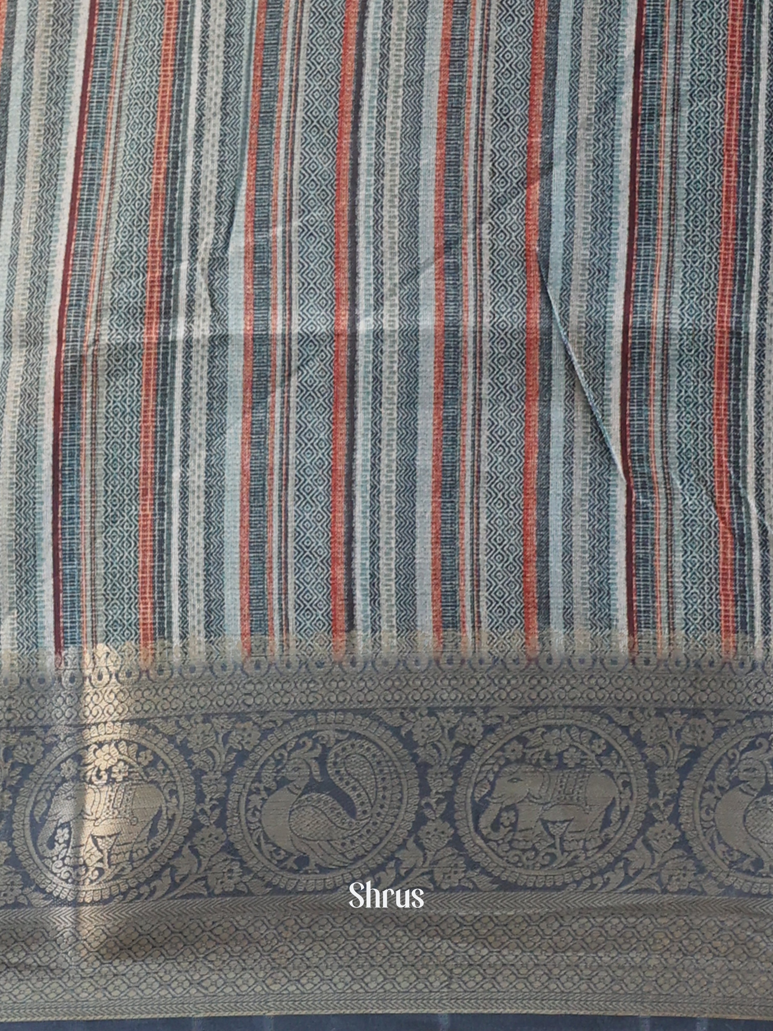 Blue- Semi Dola silk Saree - Shop on Shrus.com