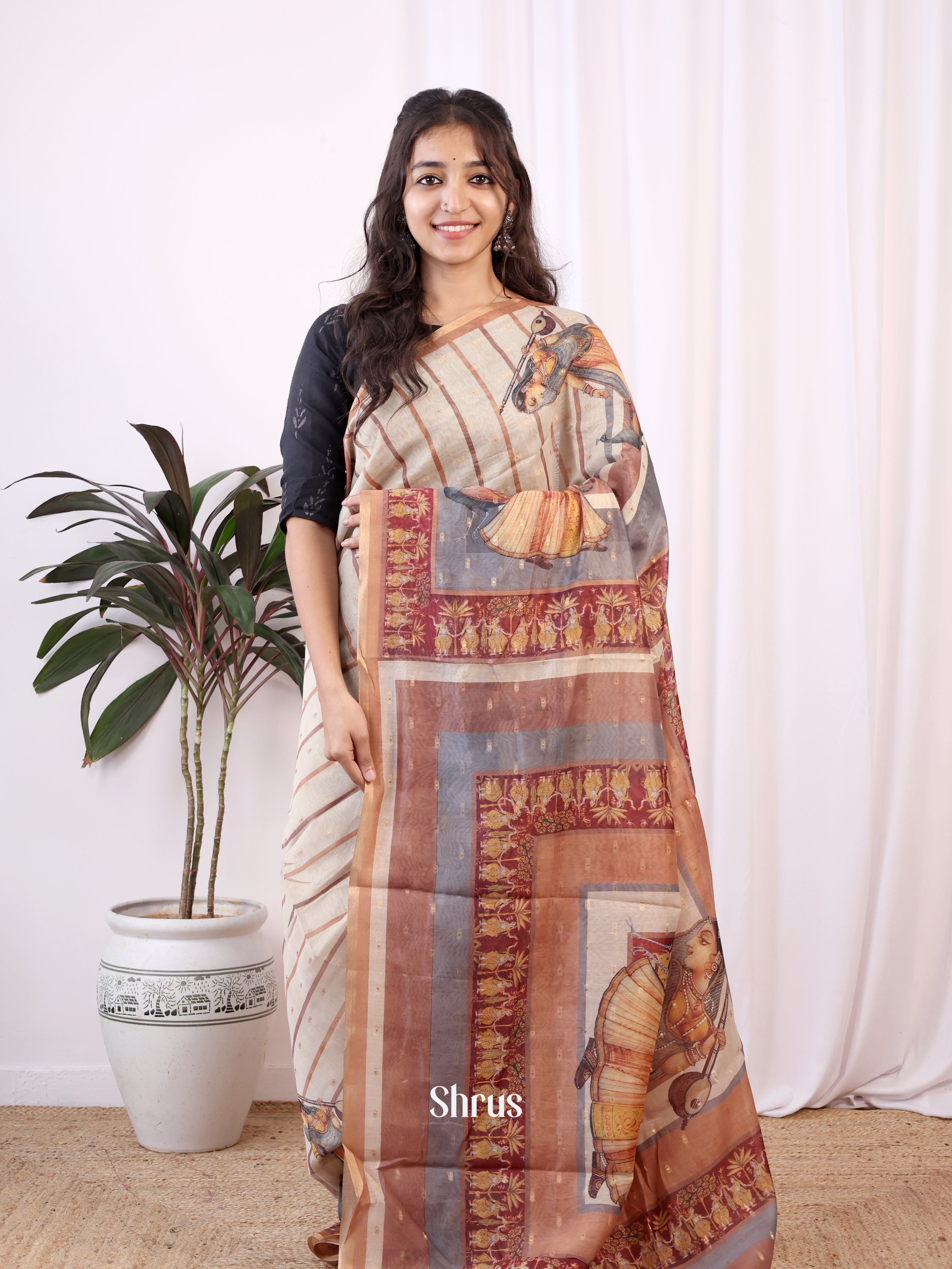 CIS29269 - Semi Dola silk Saree - Shop on Shrus.com