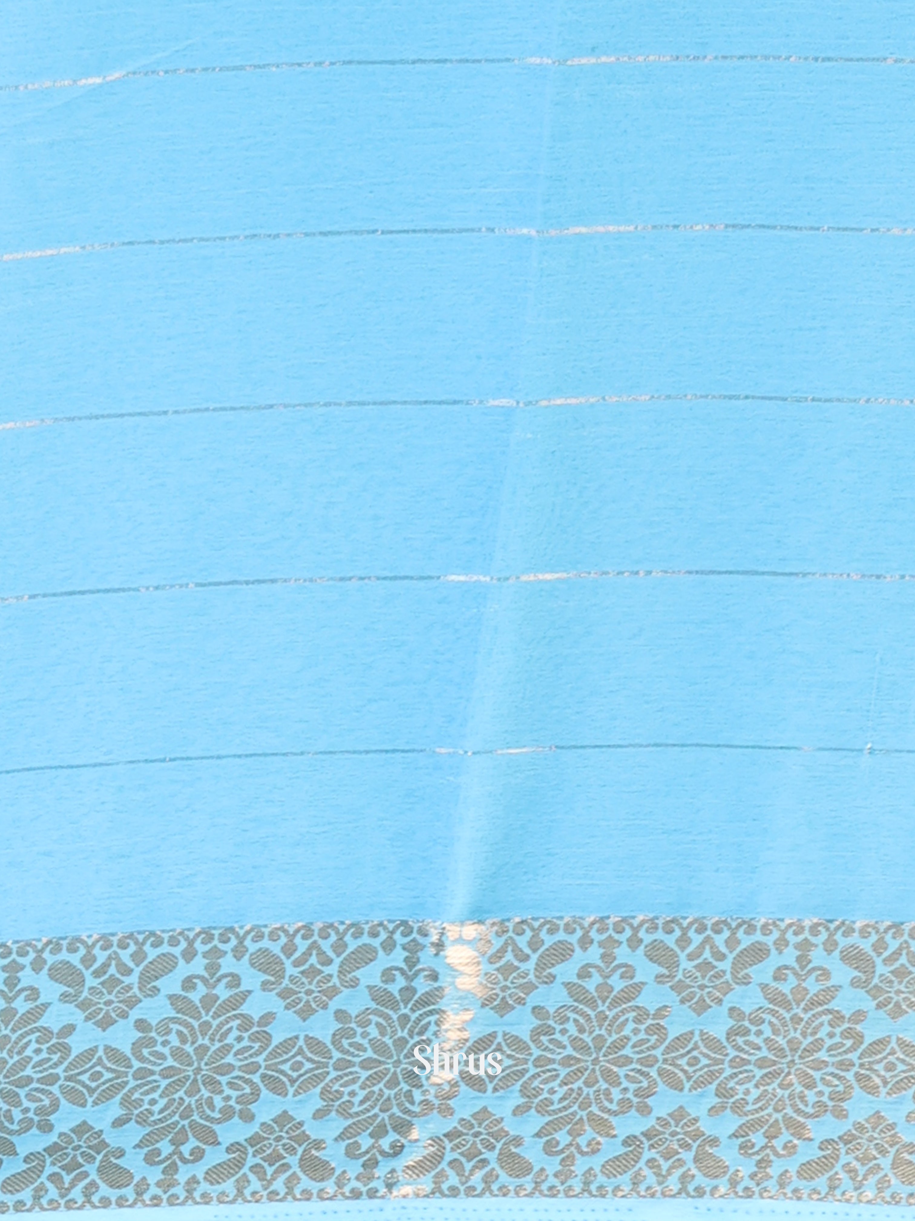 Blue - Semi Mysoresilk Saree - Shop on Shrus.com