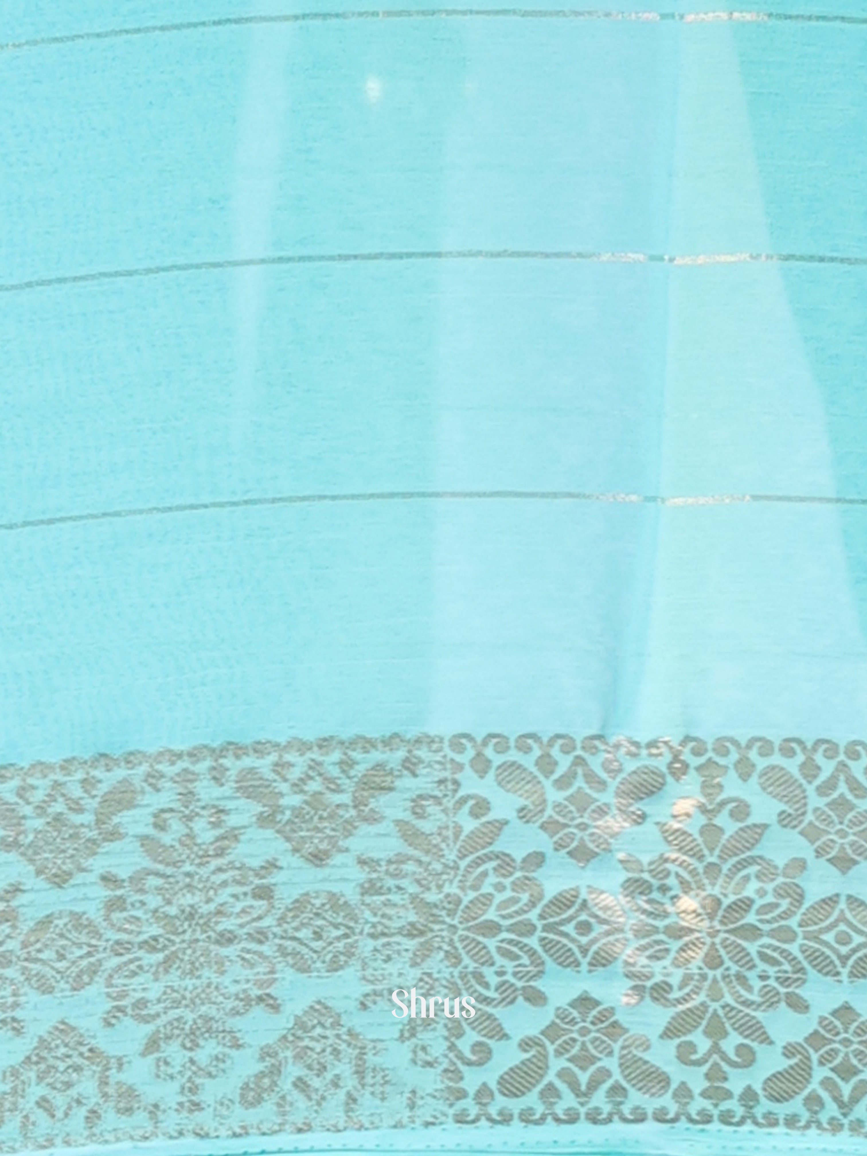 Teal Green - Semi Mysoresilk Saree - Shop on Shrus.com