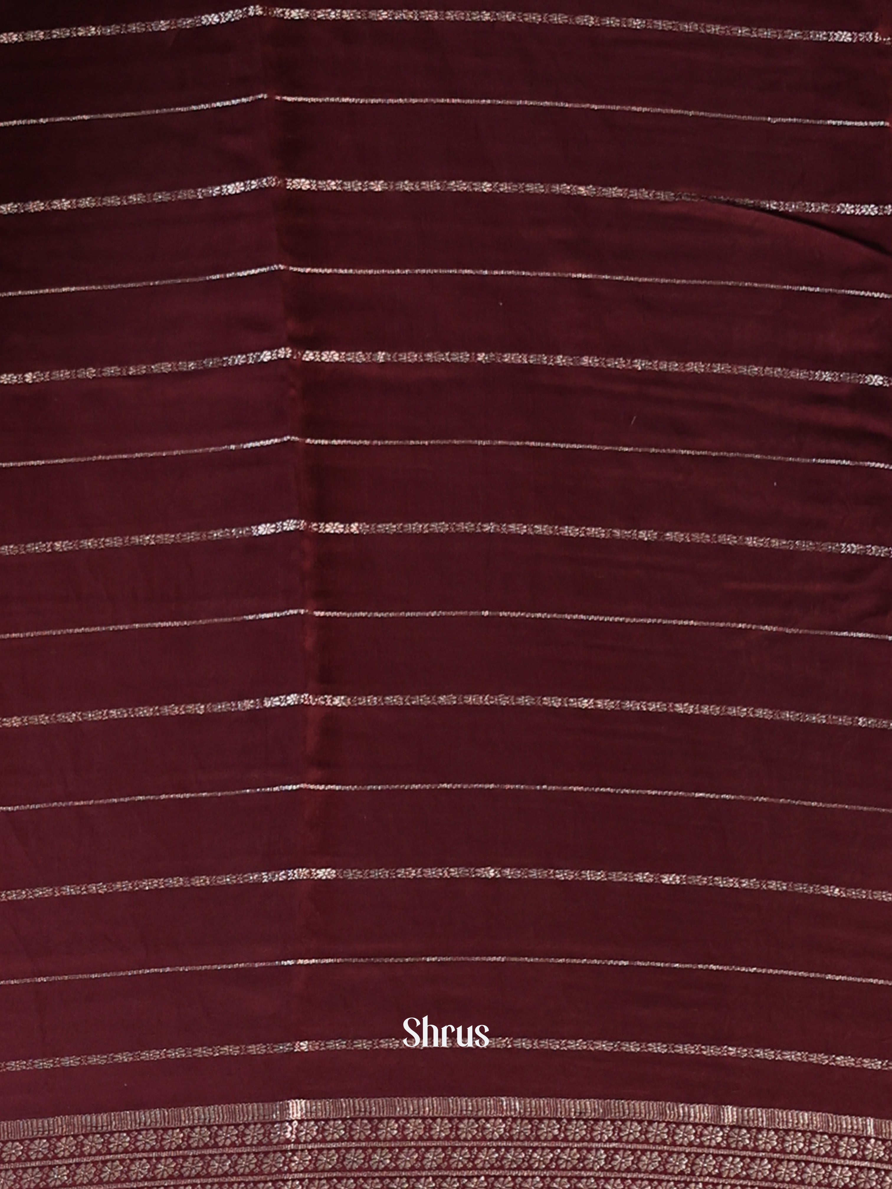 Brown - Semi Mysoresilk Saree - Shop on Shrus.com