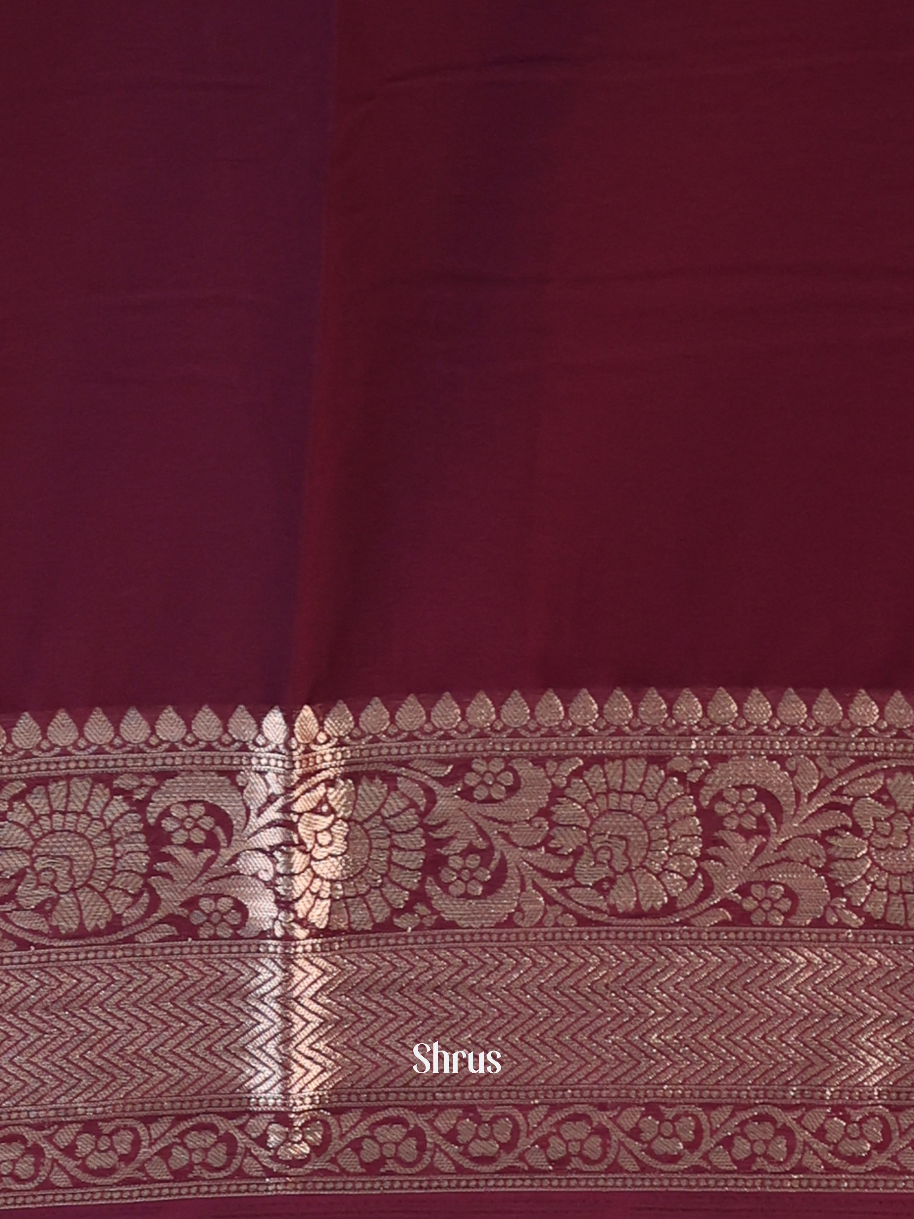 Maroon - Semi Mysoresilk Saree - Shop on Shrus.com
