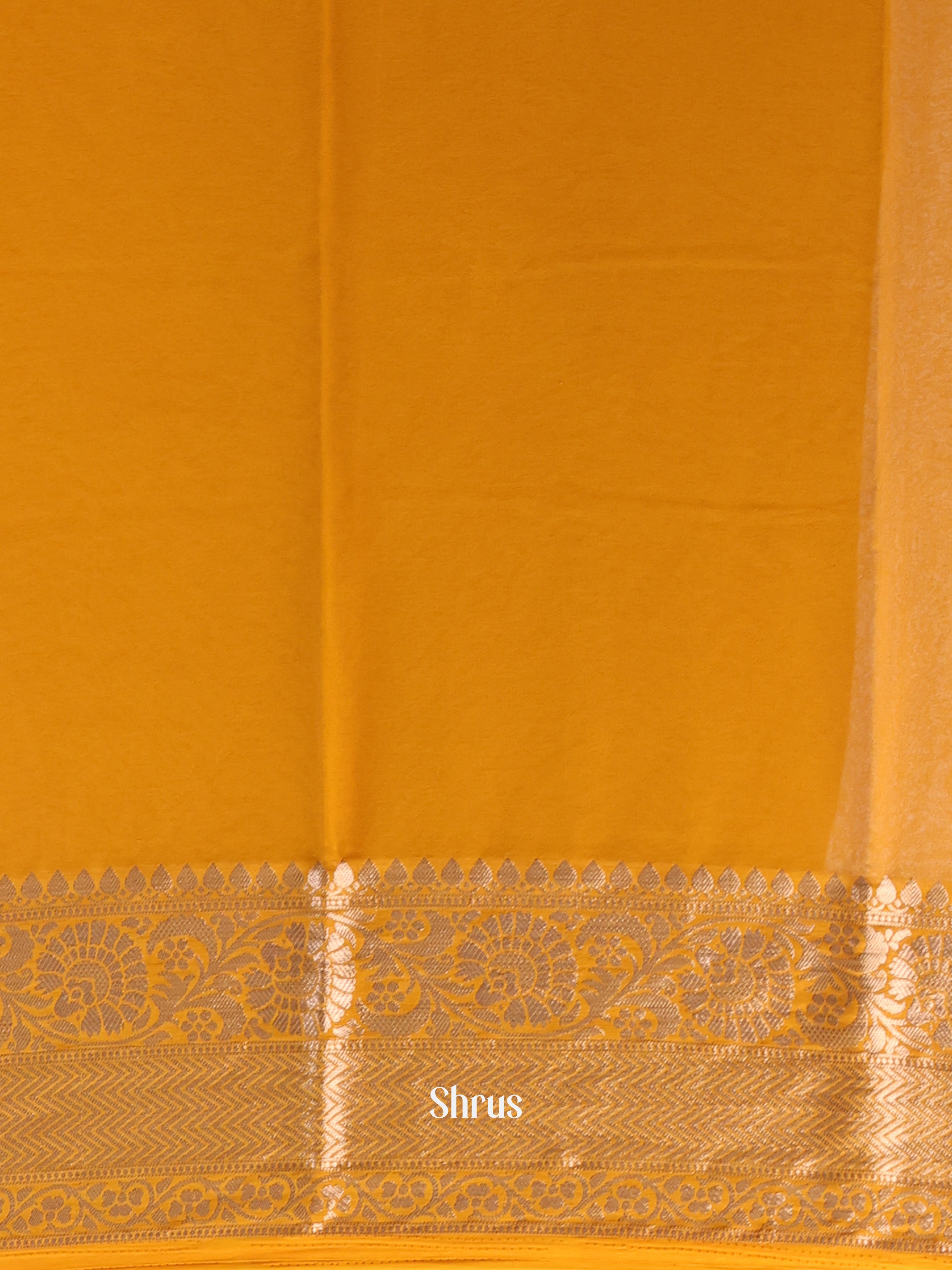 Mustard - Semi Mysoresilk Saree - Shop on Shrus.com