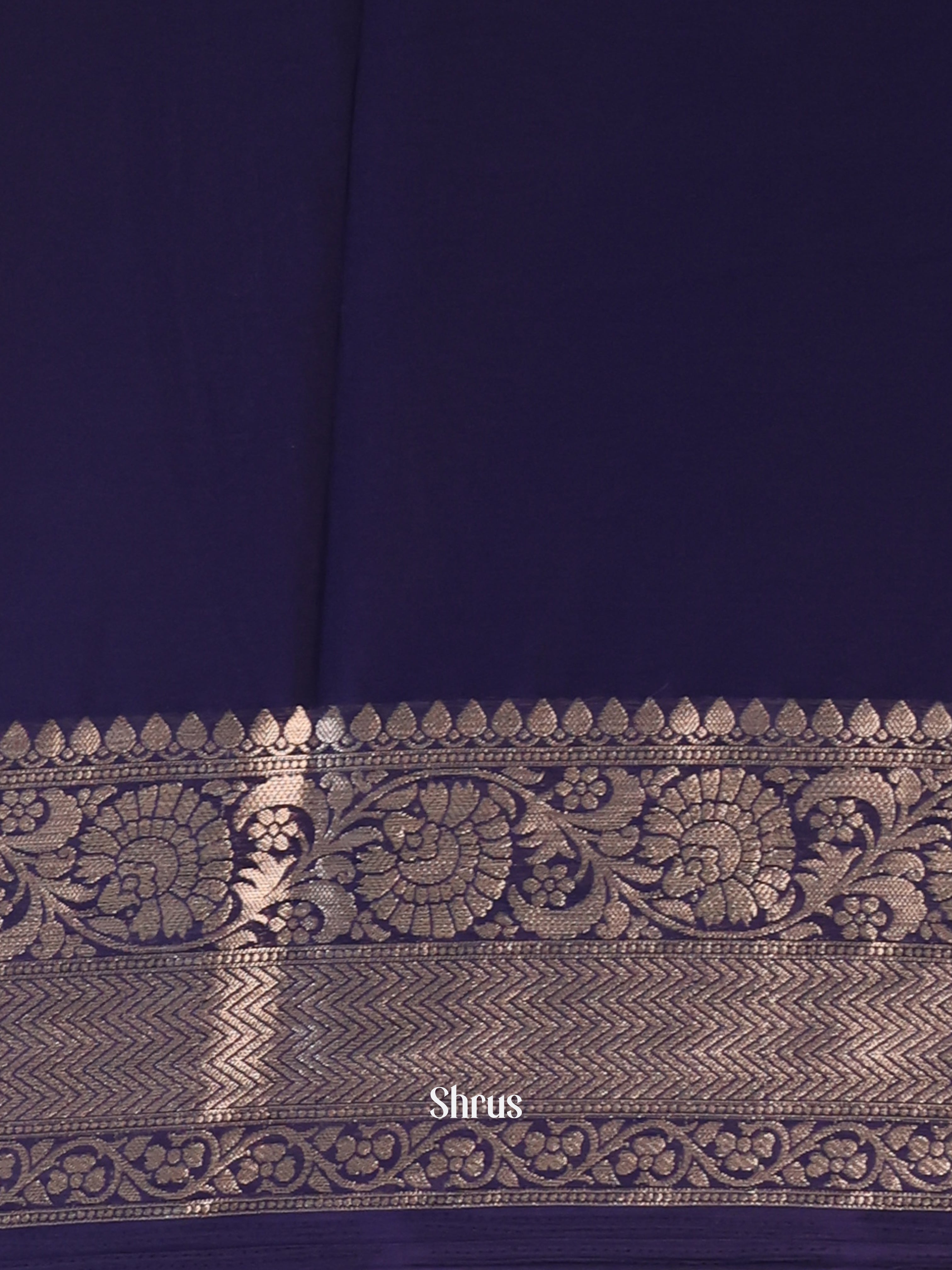 Blue - Semi Mysoresilk Saree - Shop on Shrus.com