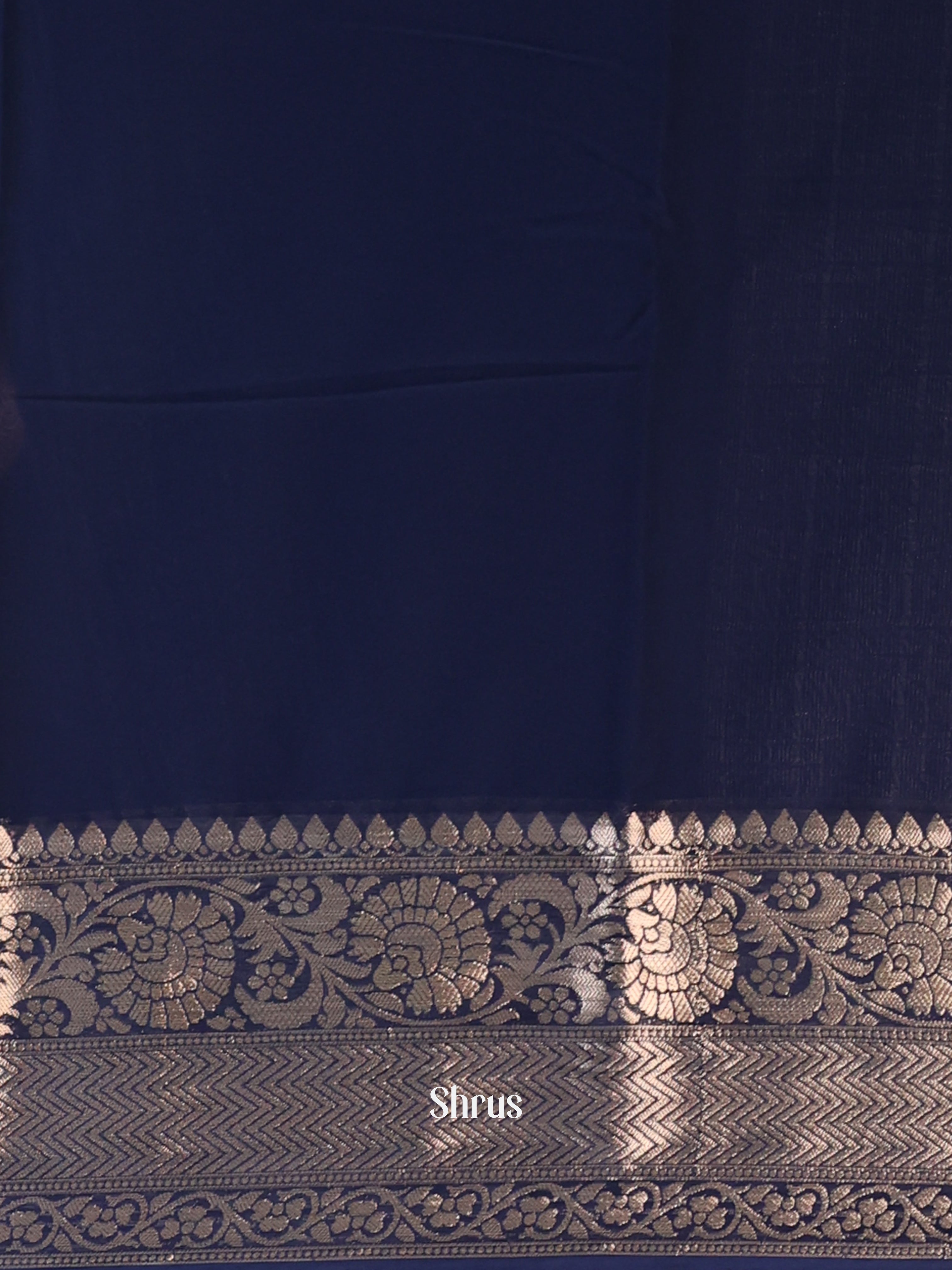 Blue - Semi Mysoresilk Saree - Shop on Shrus.com